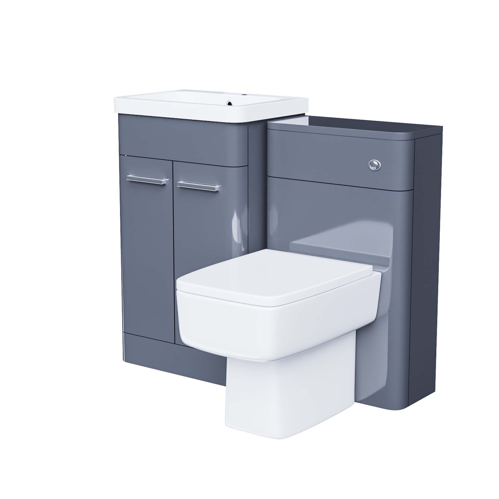 Afern 500mm Vanity Basin Unit, WC Unit & Back to Wall Toilet Anthracite