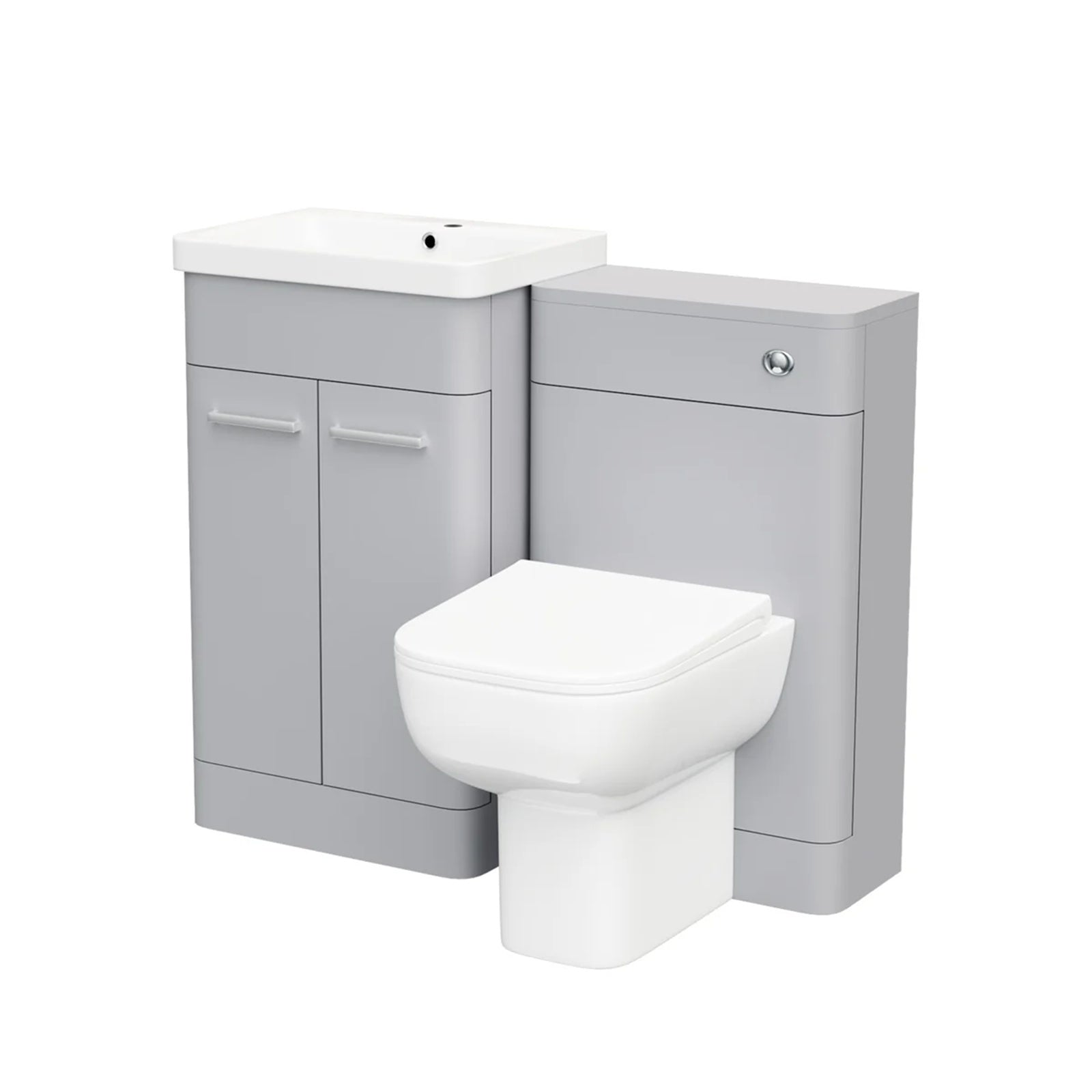Afern 500mm Matte Grey Vanity Basin Unit, WC Unit & Debra Back To Wall Rimless Toilet
