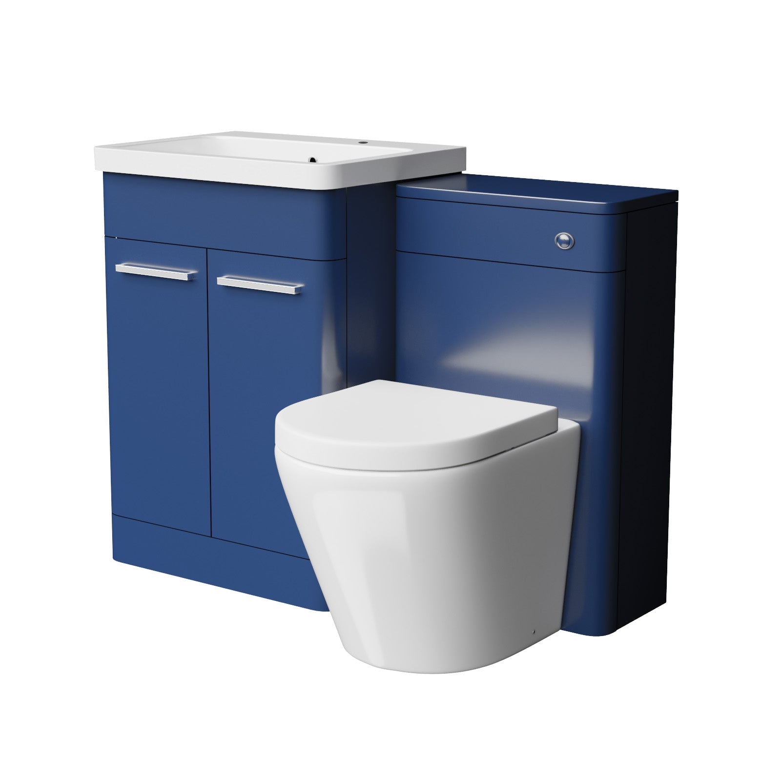 Afern 600mm Freestanding Vanity Unit with Basin, Rimless Toilet, WC unit Royal Blue