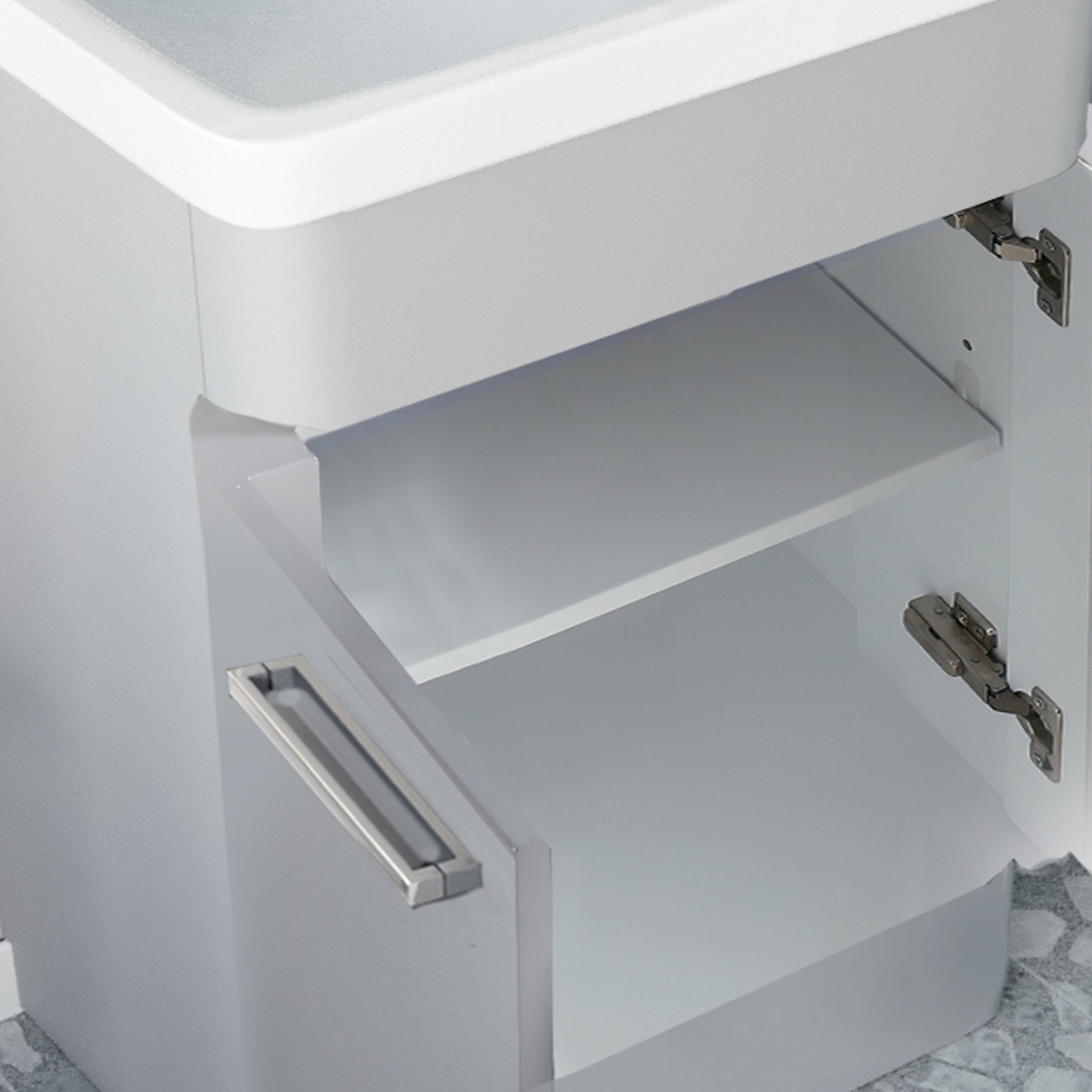 Afern 600mm Freestanding Vanity Unit Cabinet & Wash Basin Matte Grey Flat Pack