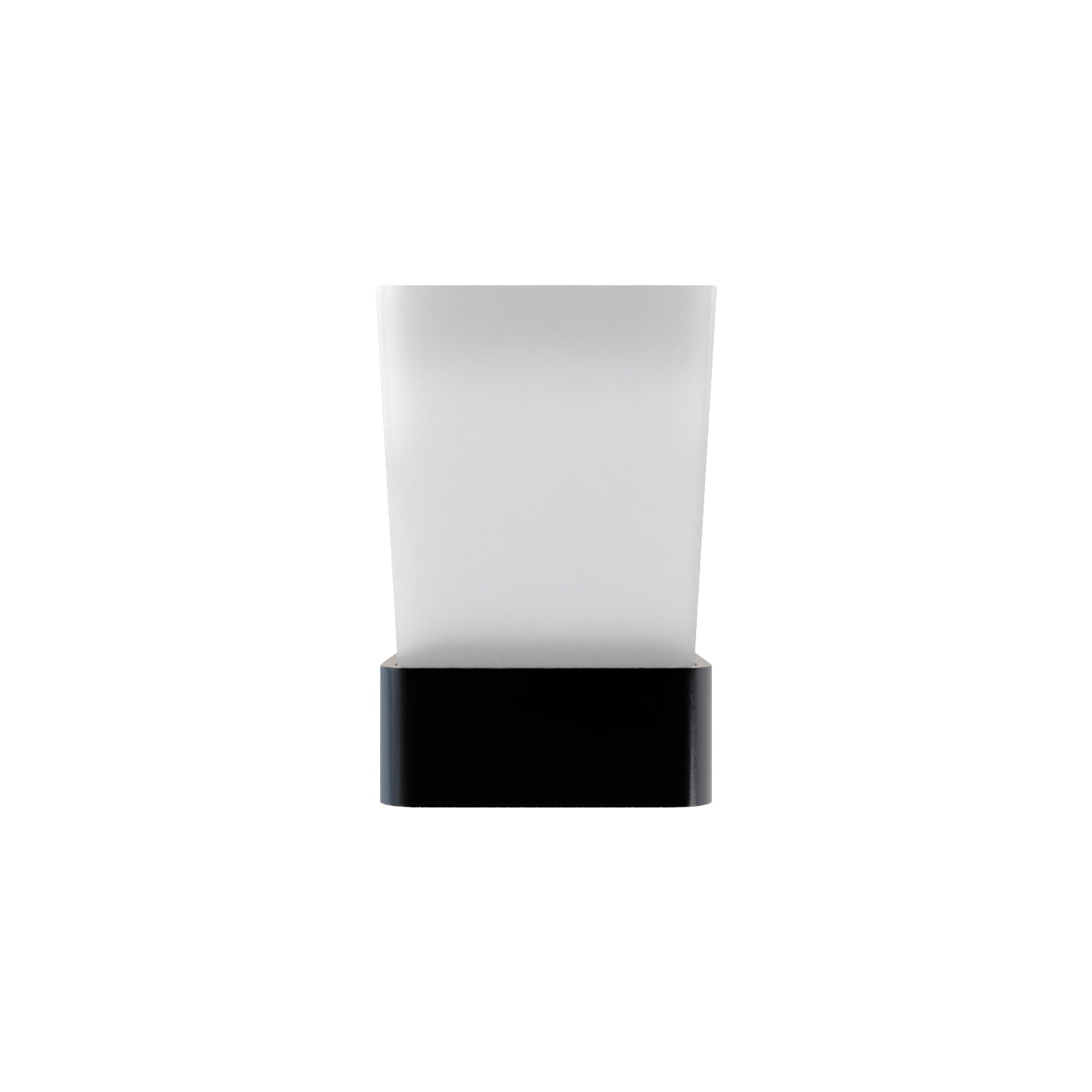 Single Square Frost Glass Tumbler & Matt Black Holder