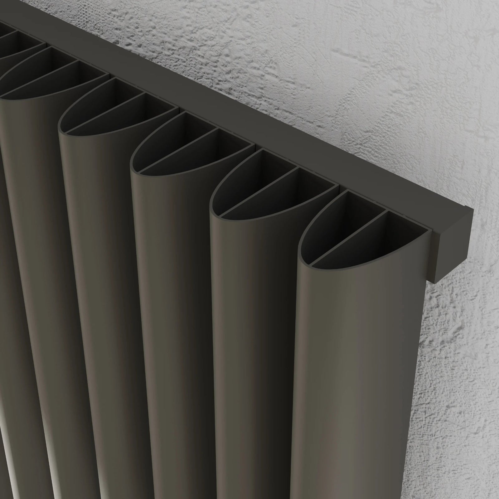 Kartell TORONTO 1775mm H x 600mm W Grey Vertical Aluminium Radiator - ALRAD-1-1811-GY