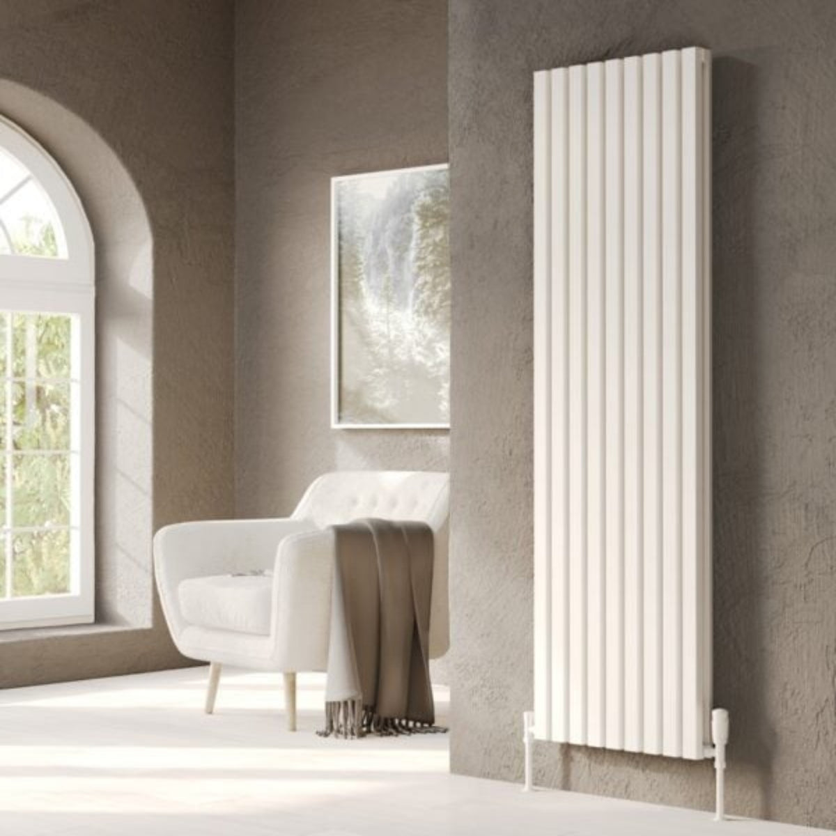Kartell HAMILTON 1780mm H x 286mm W White Vertical Double Aluminium Radiator - ALRAD-13-1805-WT
