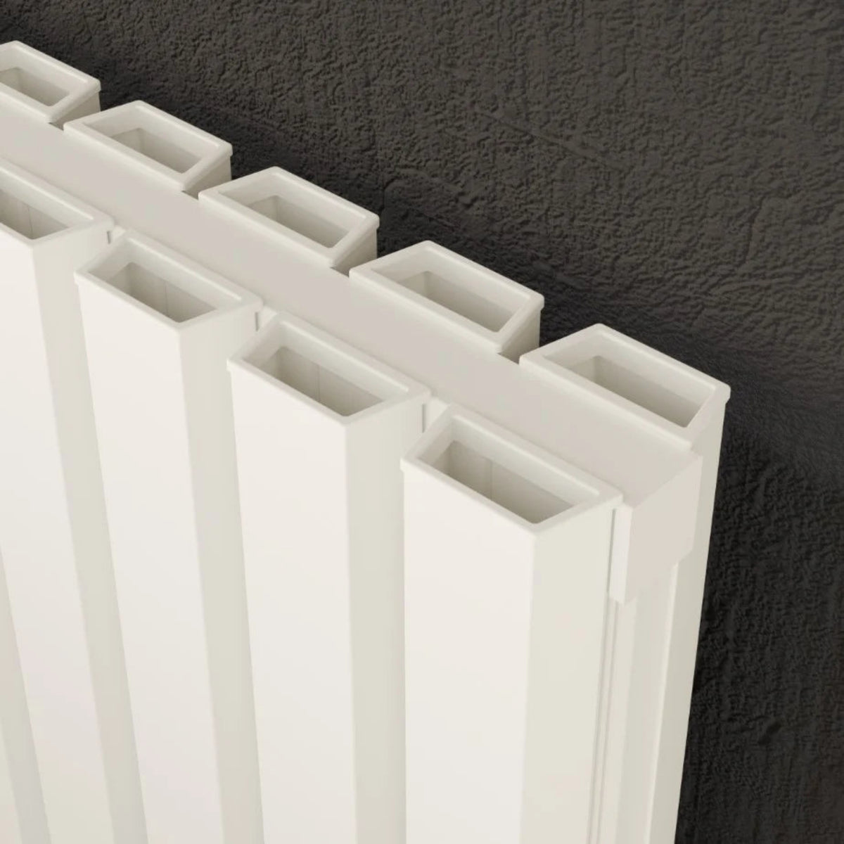 Kartell HAMILTON 580mm H x 404mm W White Horizontal Double Aluminium Radiator - ALRAD-13-607-WT