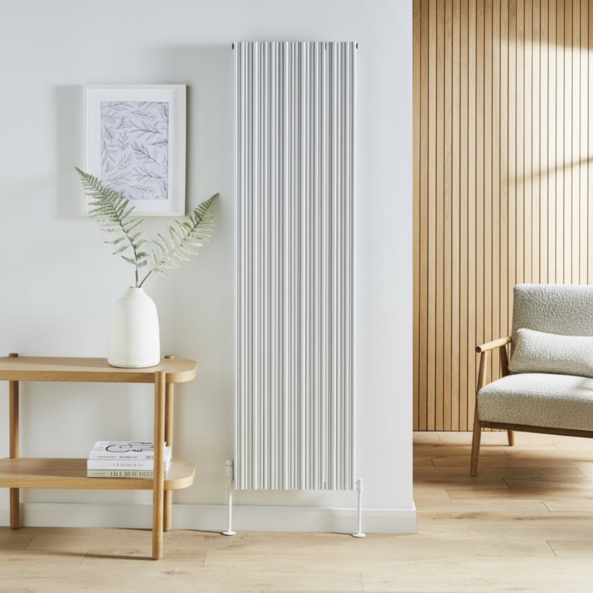 Kartell QUEBEC 1775mm H x 239mm W White Vertical Single Aluminium Radiator - ALRAD-5-1802-WT
