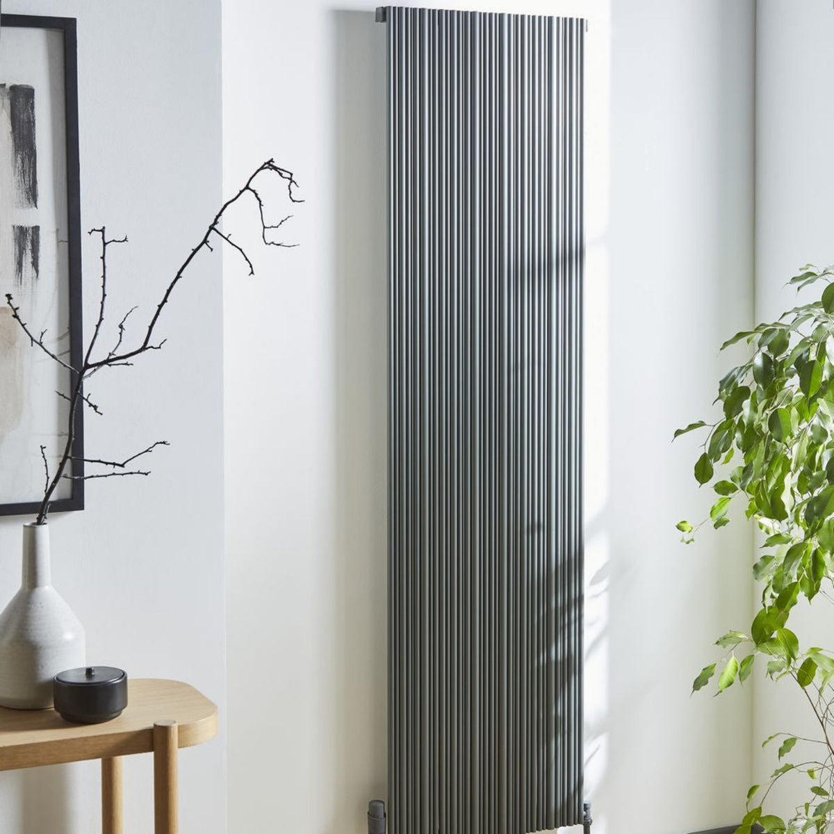 Kartell QUEBEC 1775mm H x 599mm W Grey Vertical Double Aluminium Radiator - ALRAD-6-1805-GY