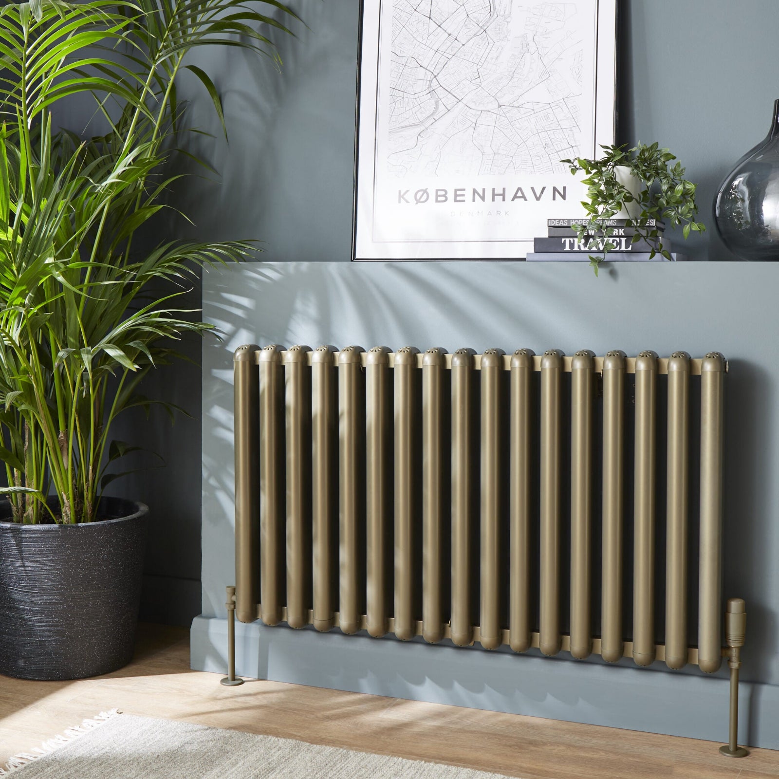 Kartell CALGARY 600mm H x 760mm W Bronze Horizontal Aluminium Radiator - ALRAD-7-613-BZ