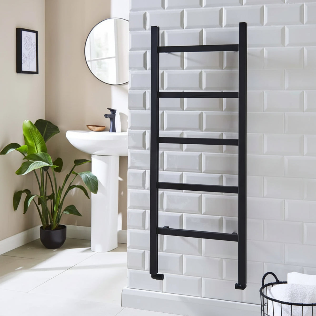 Kartell WELLAND 1250mm H x 500mm W Black Vertical Aluminium Radiator - ALTWL-2-512-BK