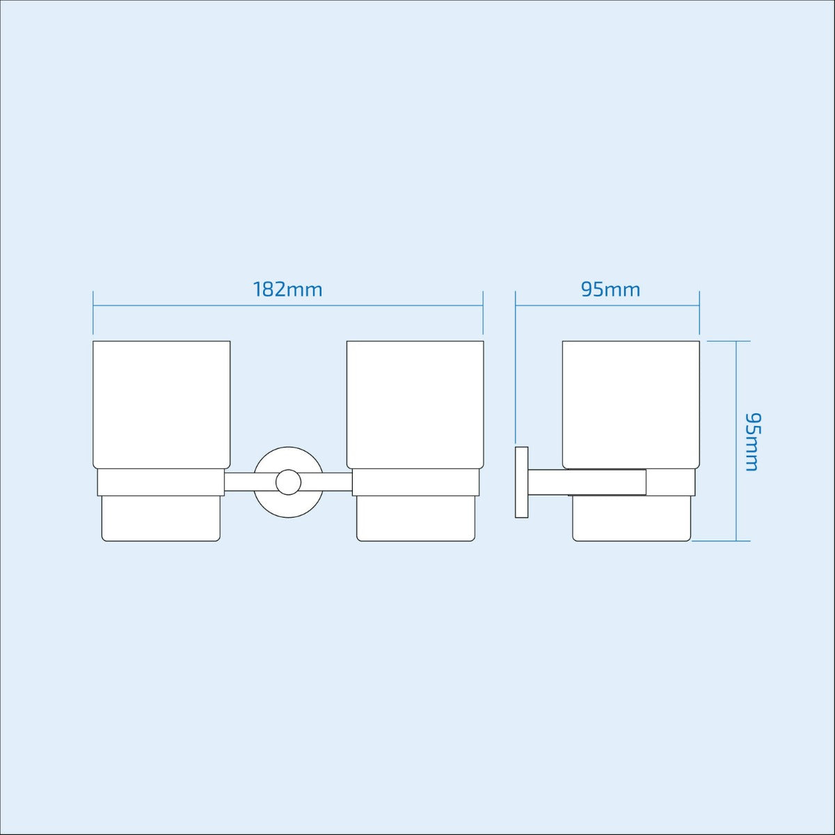 Double Glass Tumbler & Toothbrush Holder