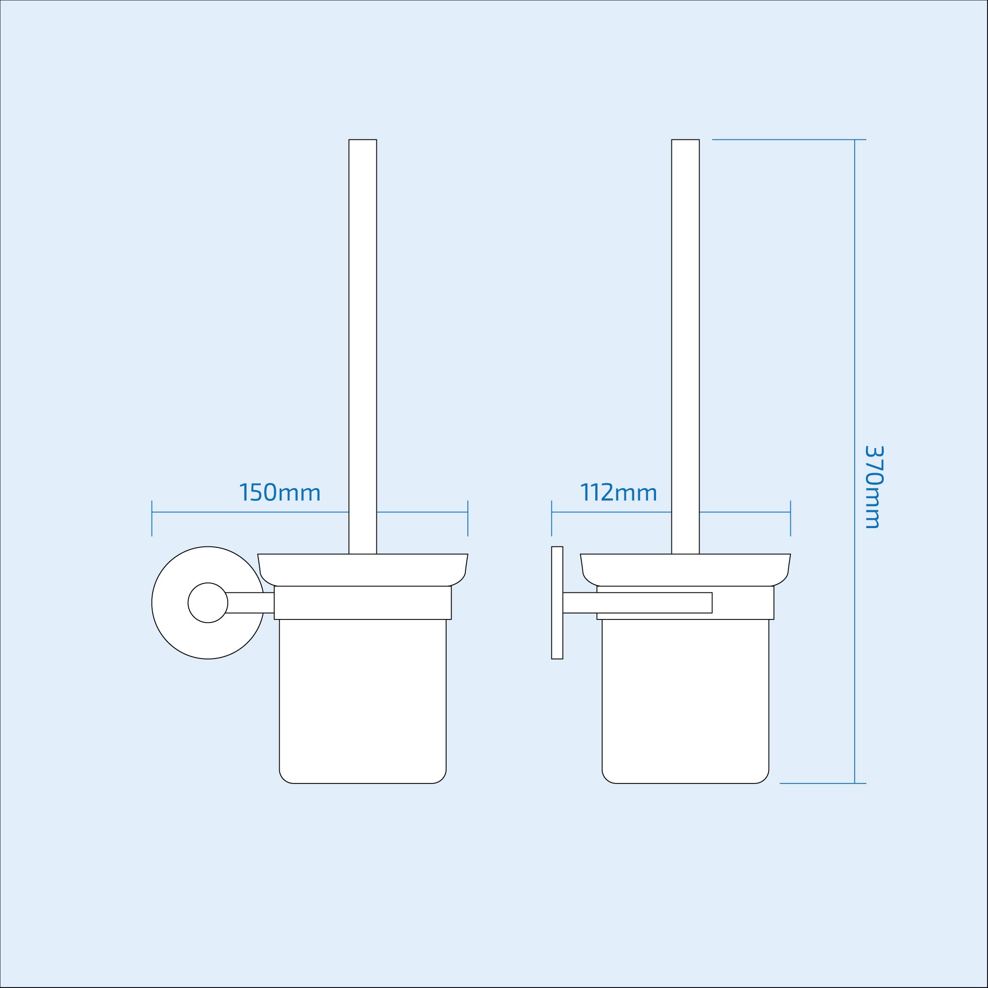 Chrome Round Style Brass Wall Mounted Round Bathroom Toilet Brush Holder