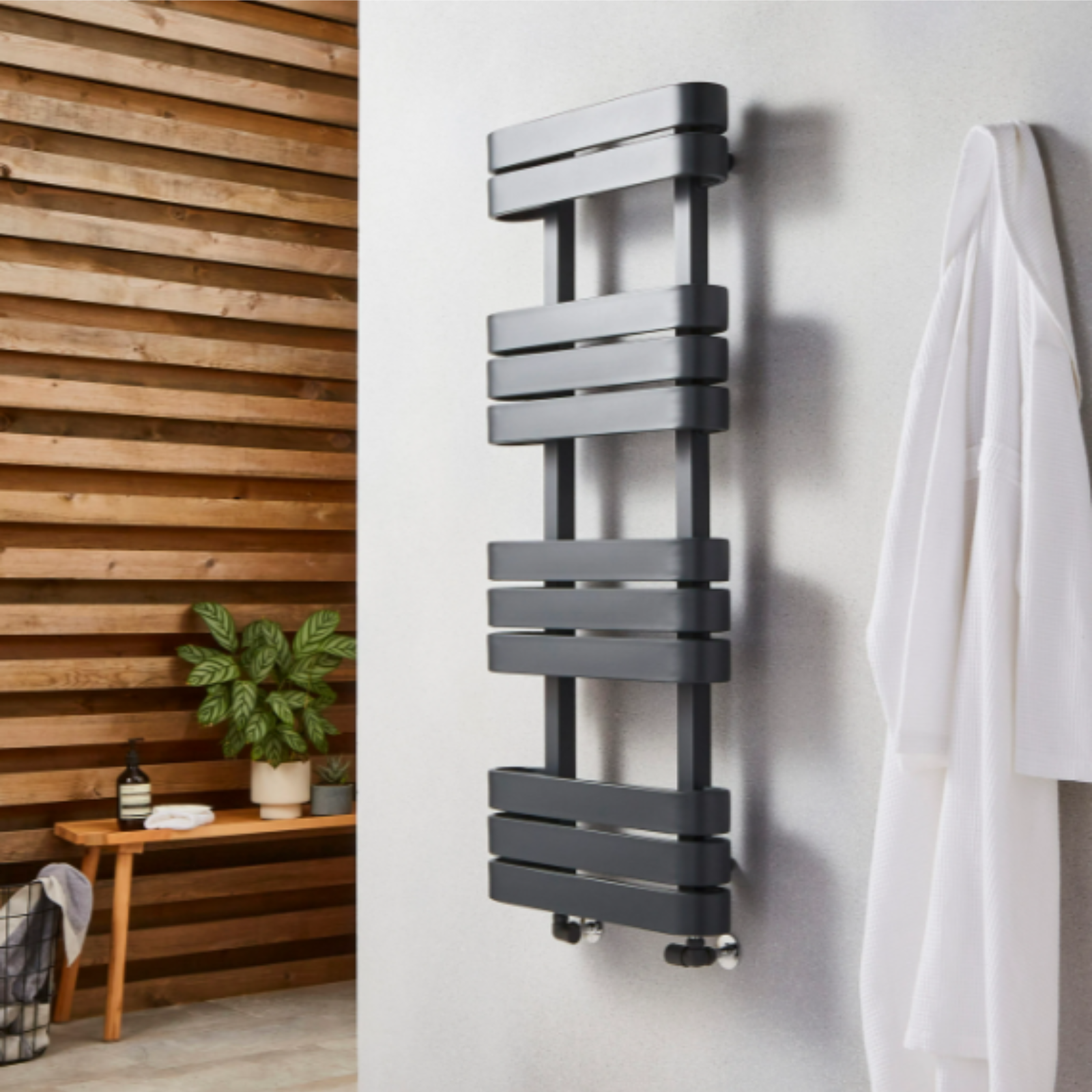 Kartell Tampa 1200mm H x 500mm W Anthracite Vertical Towel Rail - TAM1200-500A