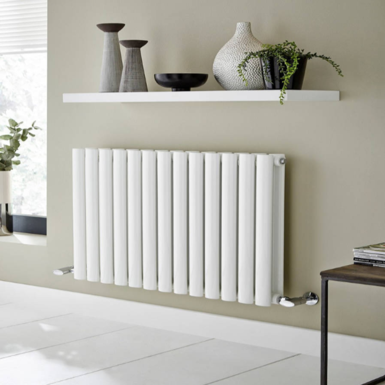 Kartell Aspen Double 600mm H x 1440mm W White Horizontal Designer Radiator - ASP60-145DW