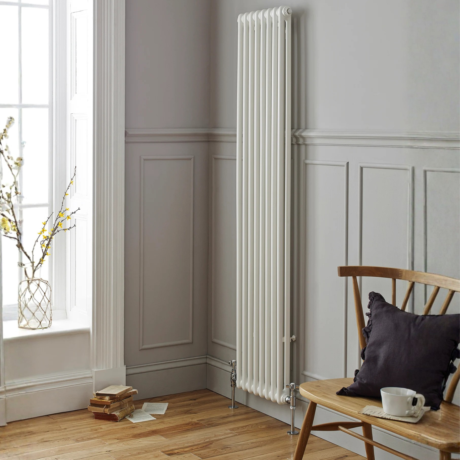Kartell Laser Klassic 1800mm H x 335mm W White Vertical 2 Column 7 Section Designer Radiator - LCL218007-N