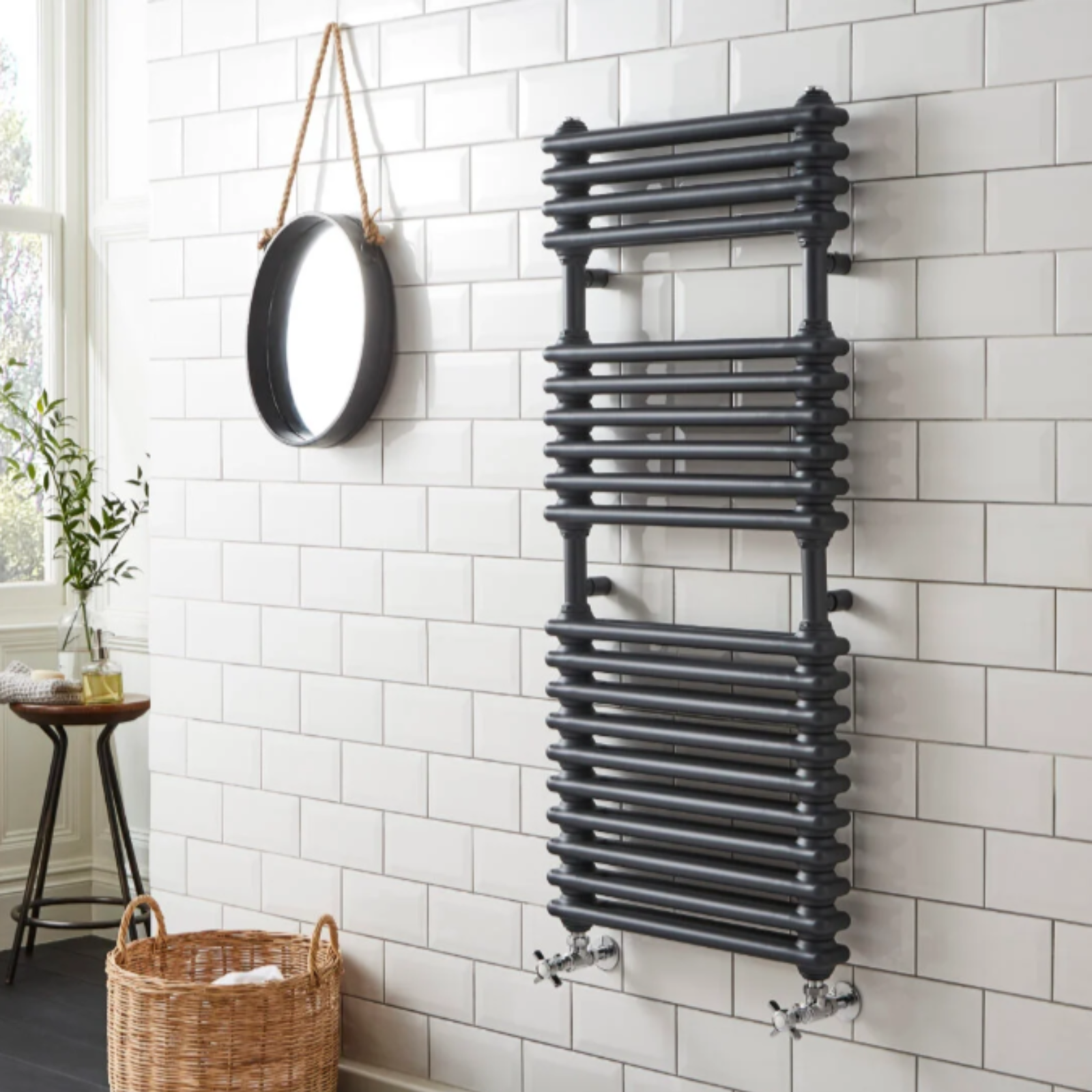 Kartell Kolumn Dual Column 1140mm H x 500mm W Anthracite Vertical Towel Radiator - KOL1140-500A