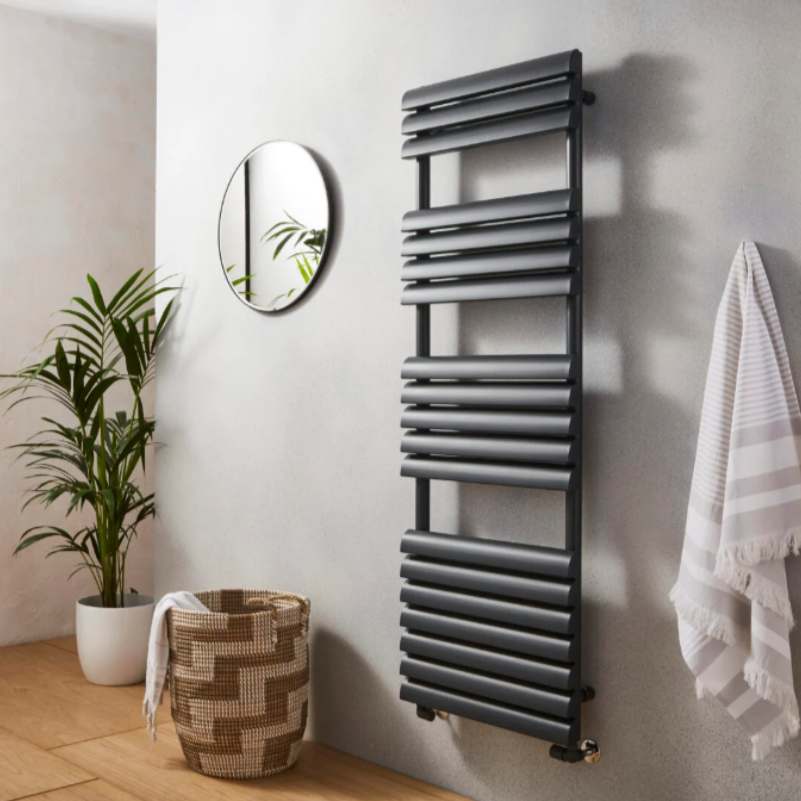 Kartell Venetian 1500mm H x 500mm W Anthracite Vertical Towel Rail - VEN1500-500A