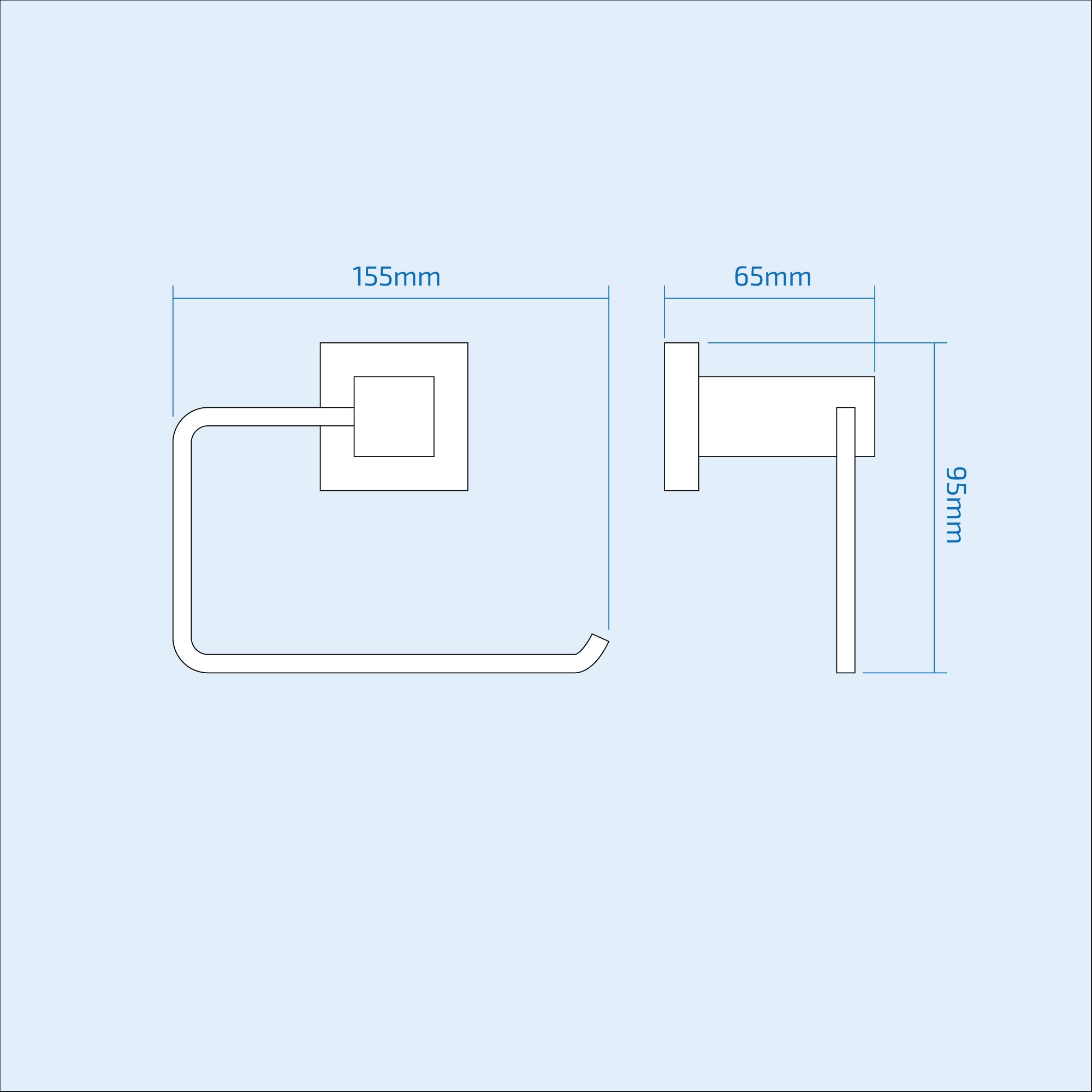 Square Toilet Paper Roll Holder Matte Black