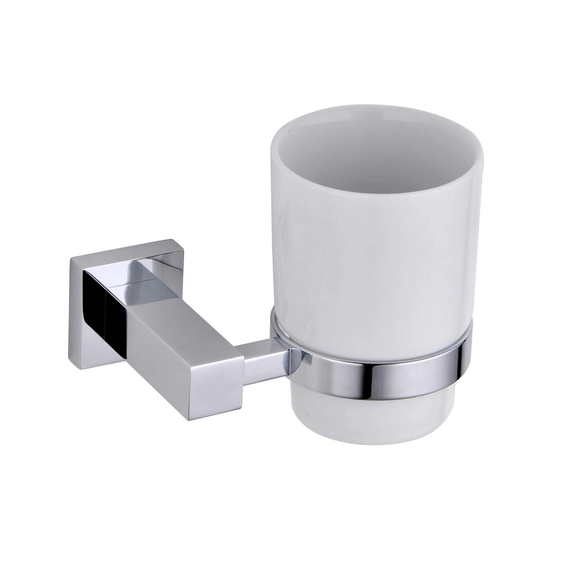 Modern Chrome Single Wall Mounted Round Tumbler Holder