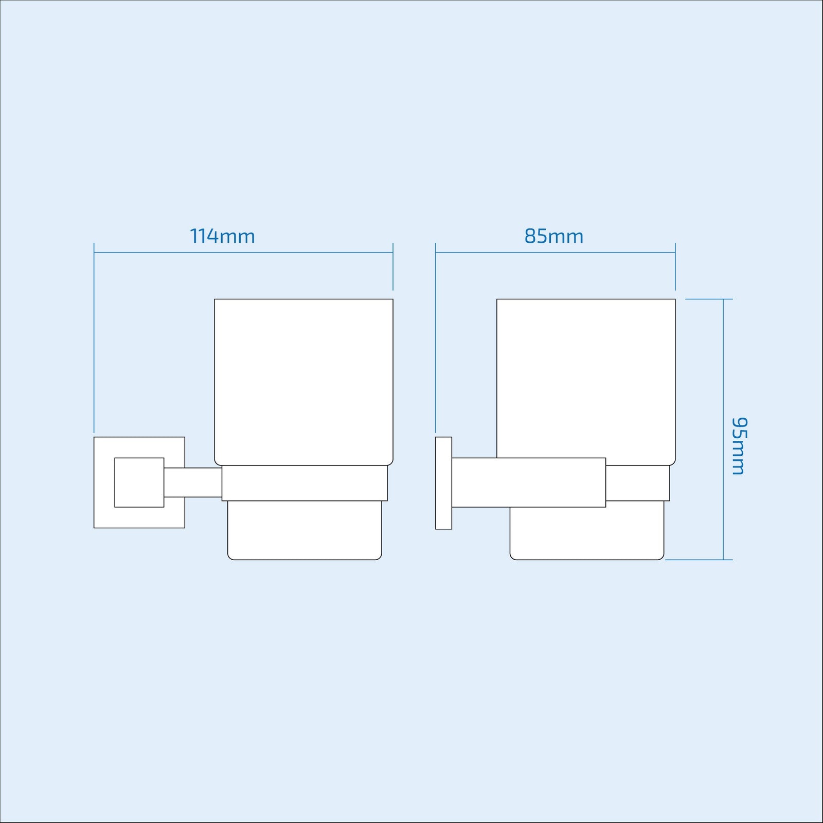Modern Chrome Single Wall Mounted Round Tumbler Holder
