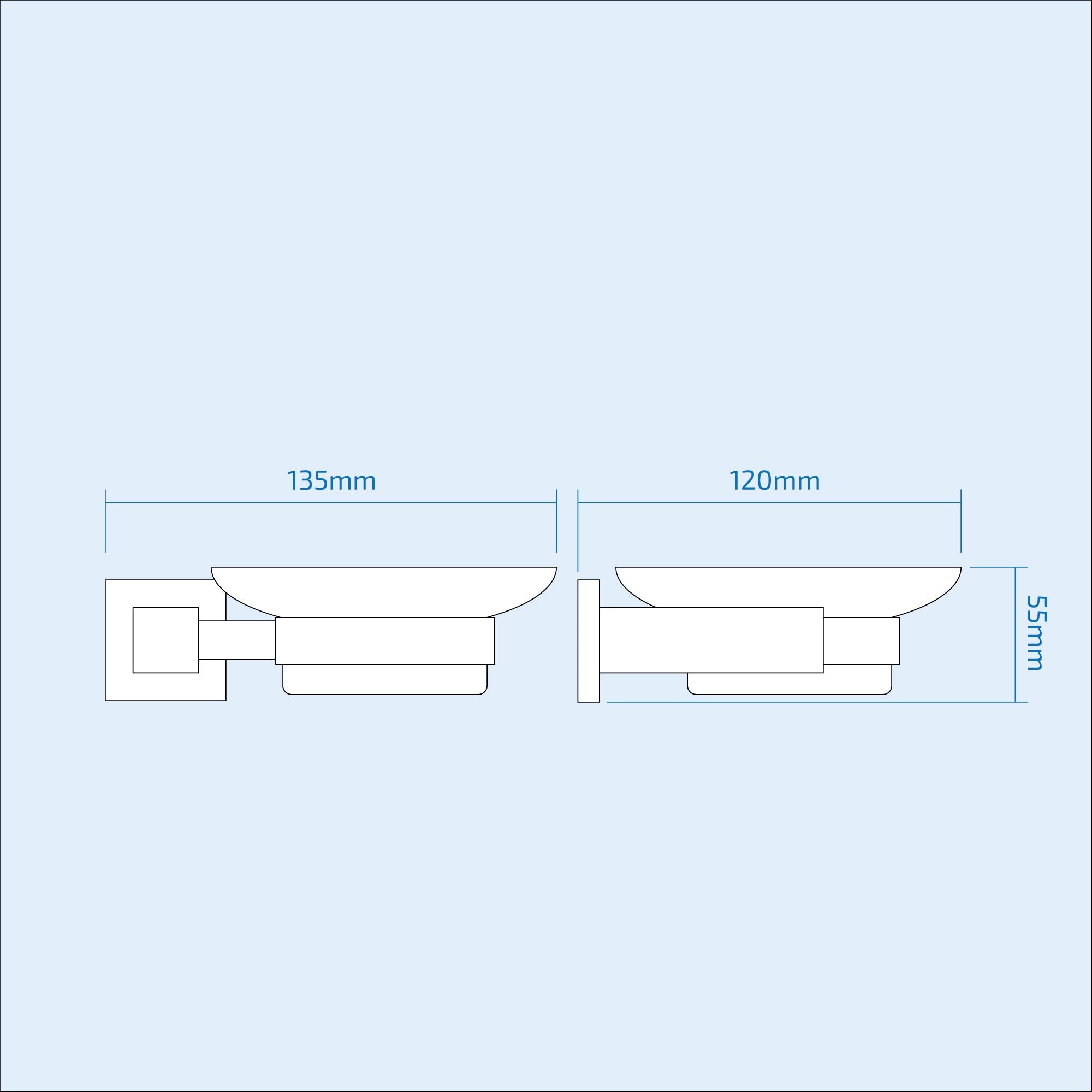 Modern Soap Dish & Holder Chrome