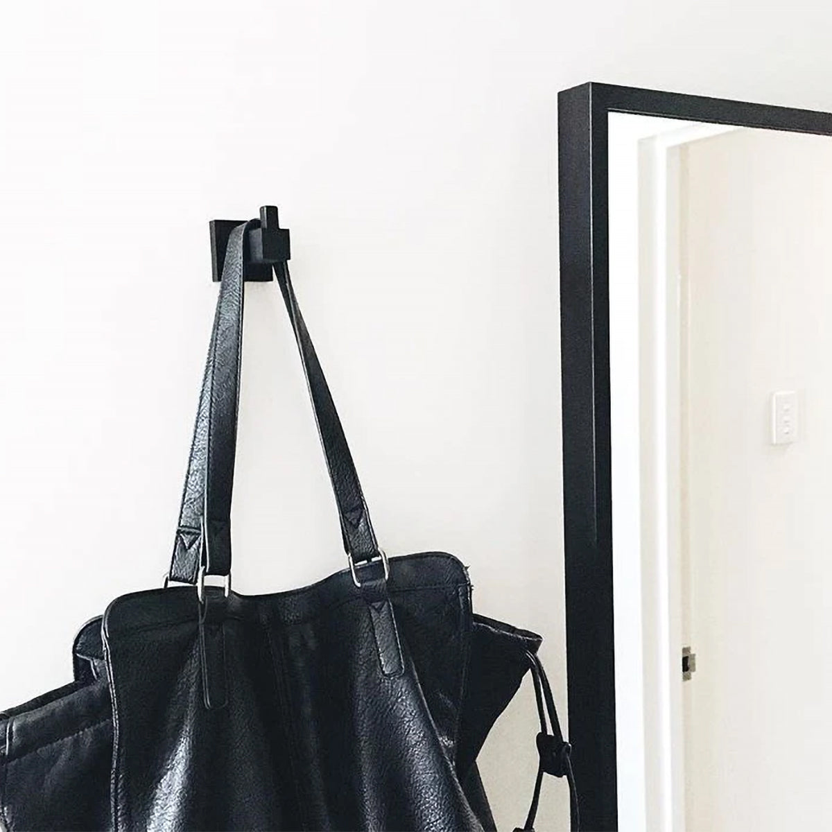 Single Square Robe Hook Matte Black