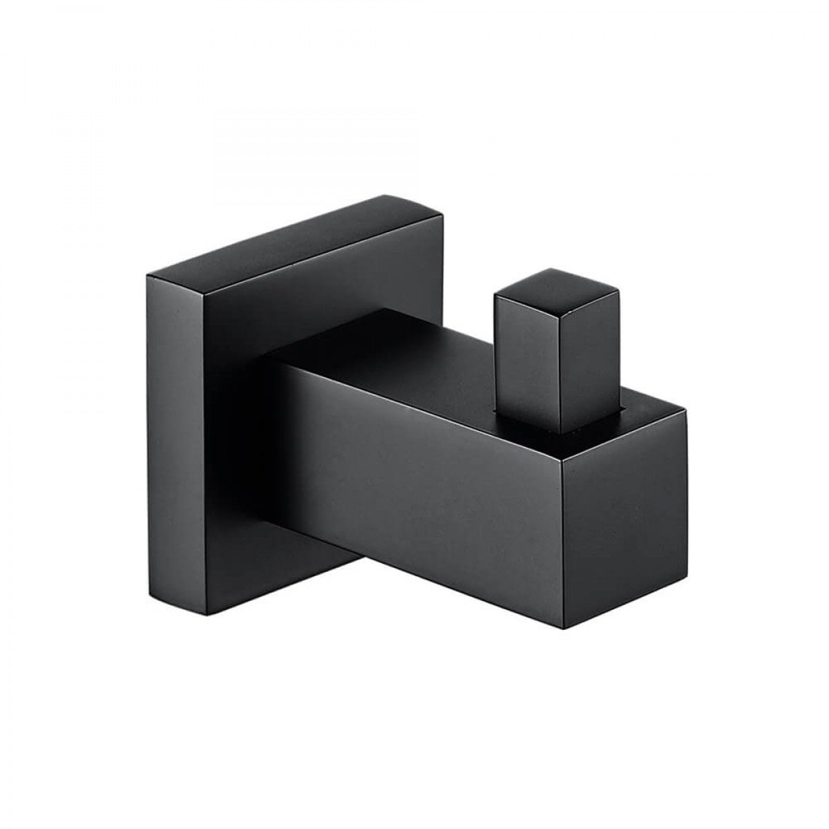 Single Square Robe Hook Matte Black