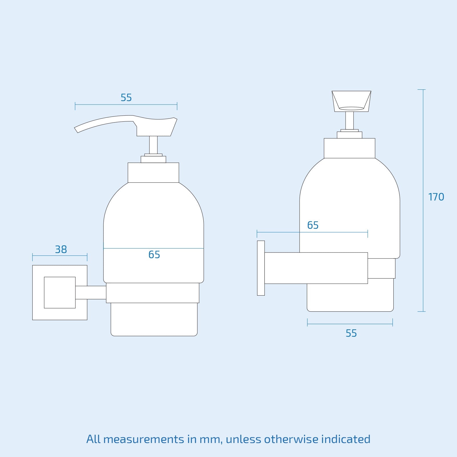 Matte Black Soap Square Dispenser