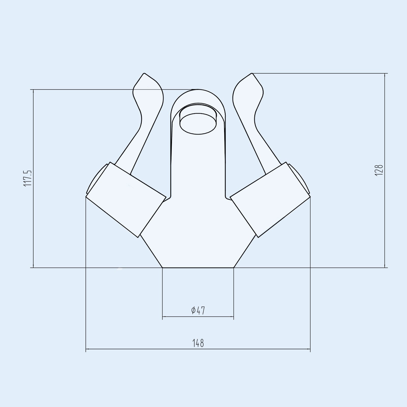 Accessible Chrome Deck Mounted Basin Dual Lever Mono Mixer Tap