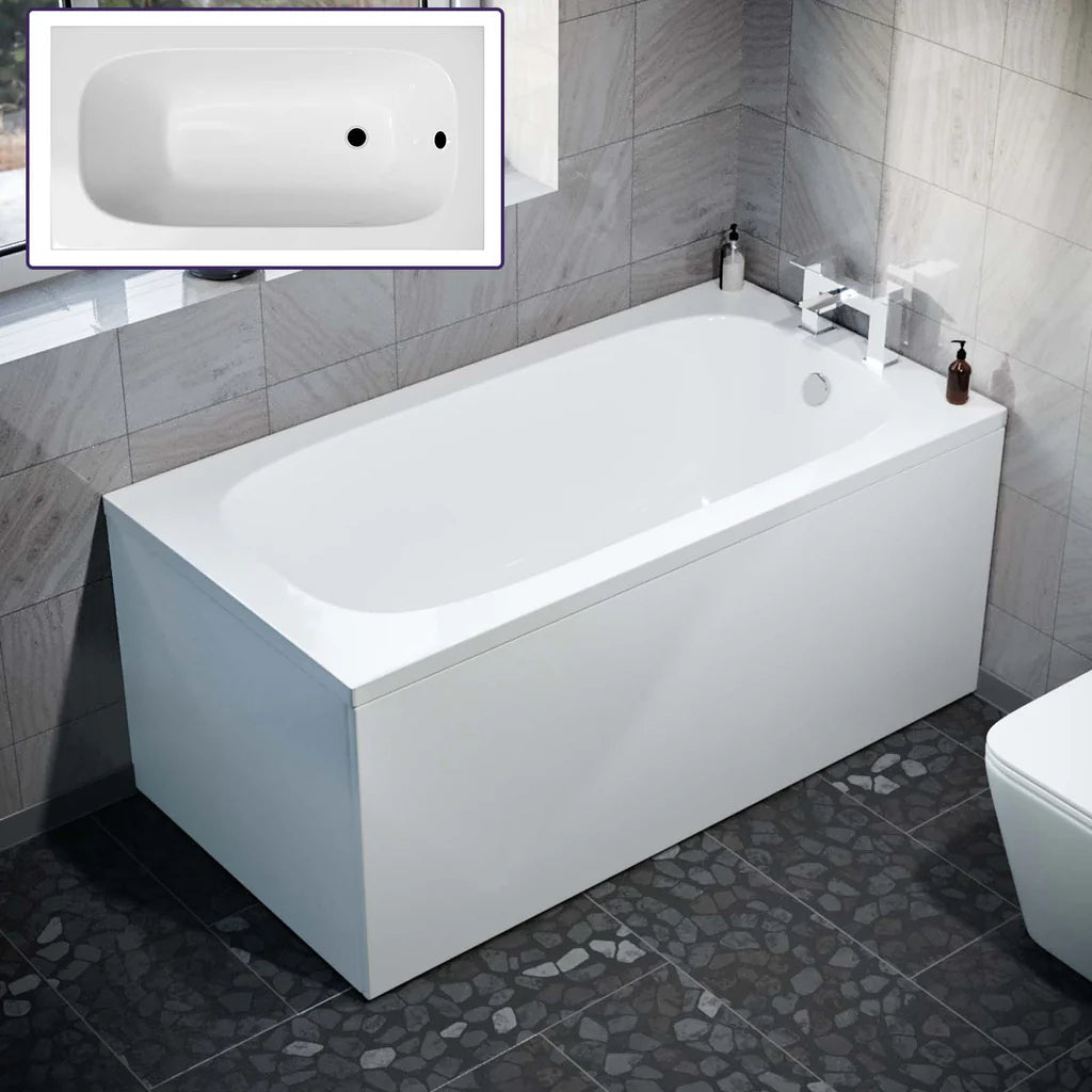 1400mm x 700mm Round Style Single End Straight Bath with Legs