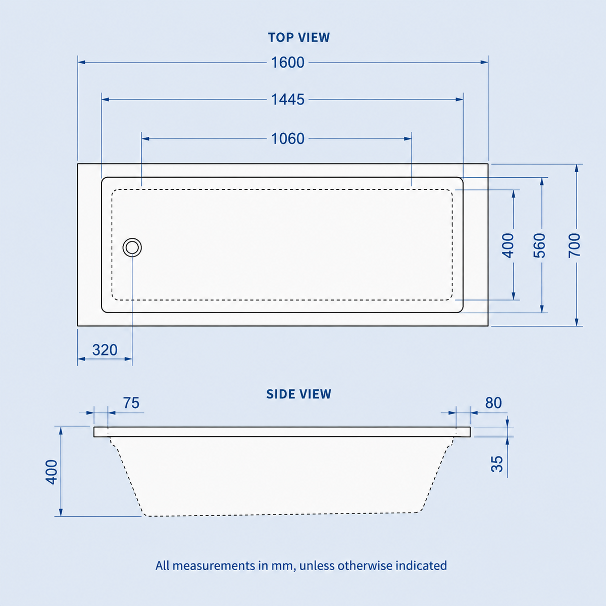 Bathroom Suite - Alaska 1600mm Square Shower Bath, 600mm Vanity Unit & Toilet Set with Brushed Brass Fittings