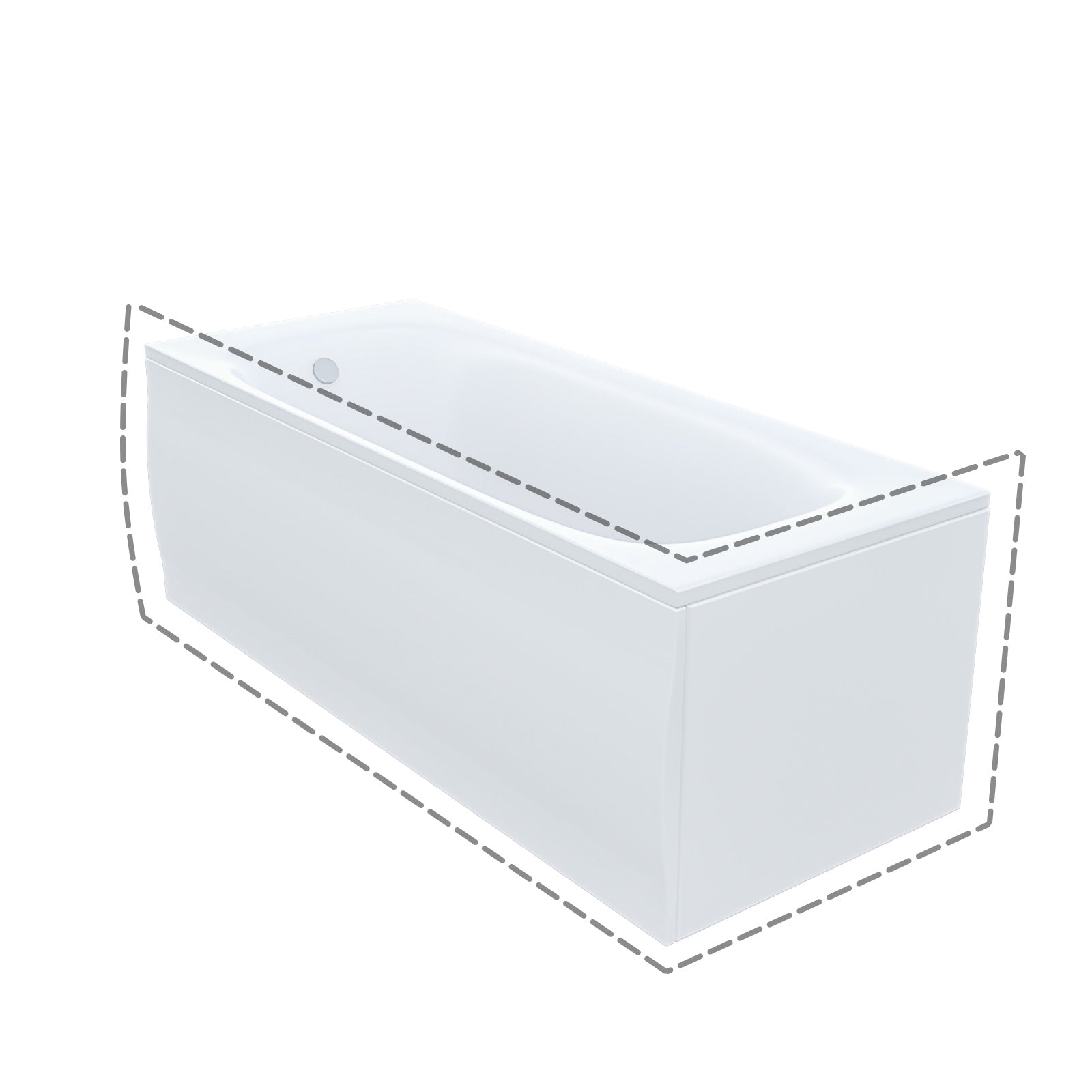 Harris 1700 x 700mm Round Single Ended Bath & Legs White