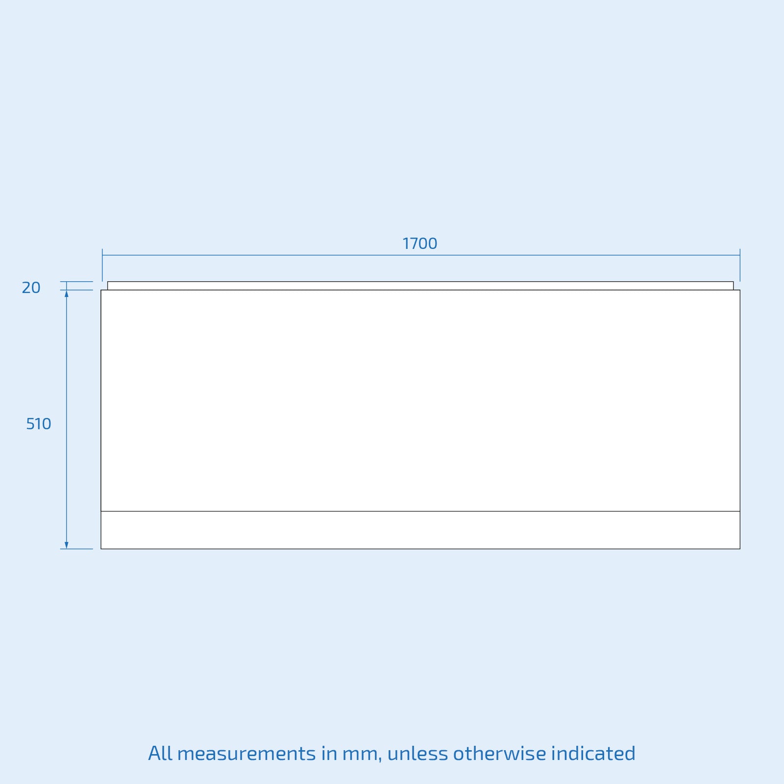 1700mm Modern High Gloss White Front & End Bath Panel Acrylic Bathroom