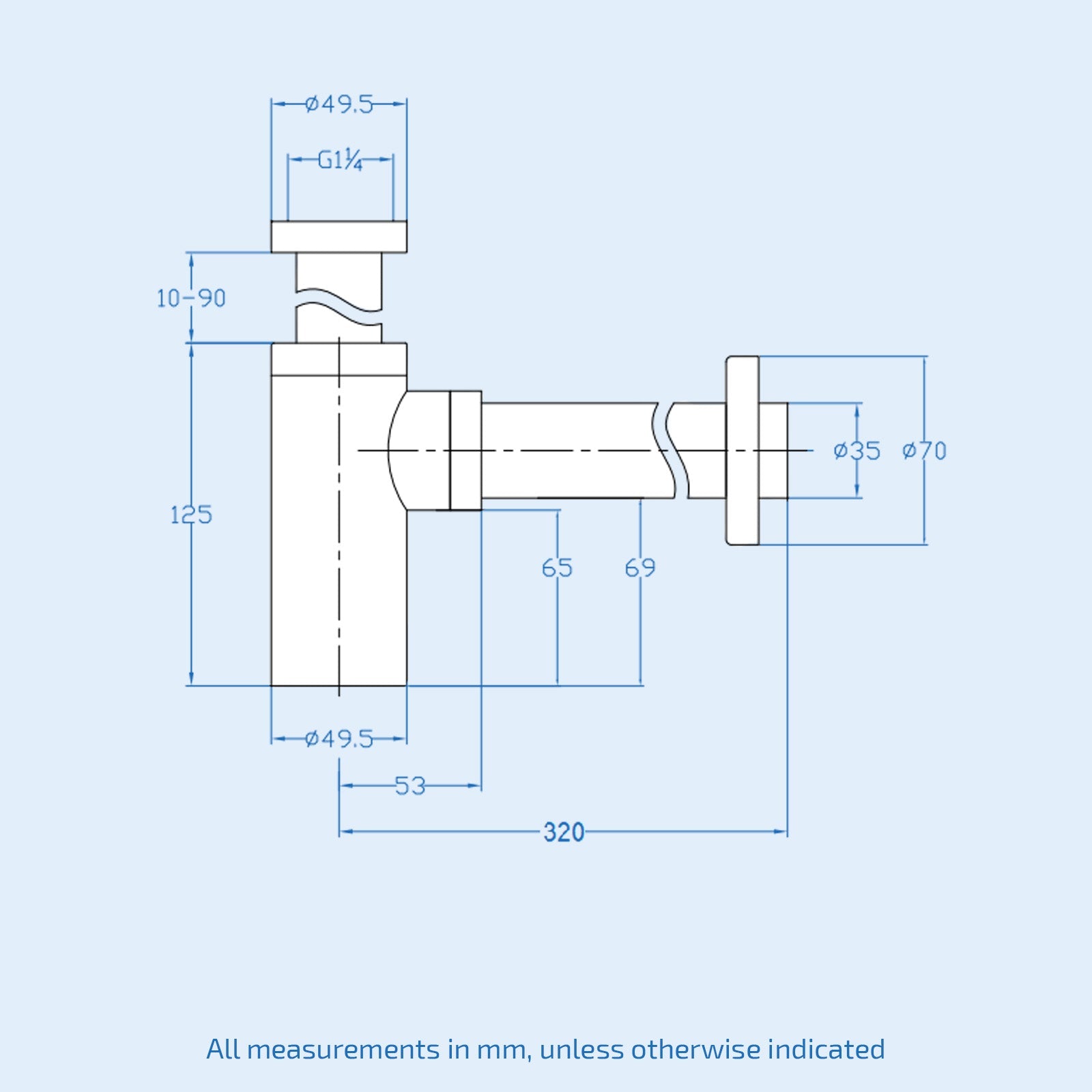 Premium Chrome Basin Sink Bottle Trap Waste