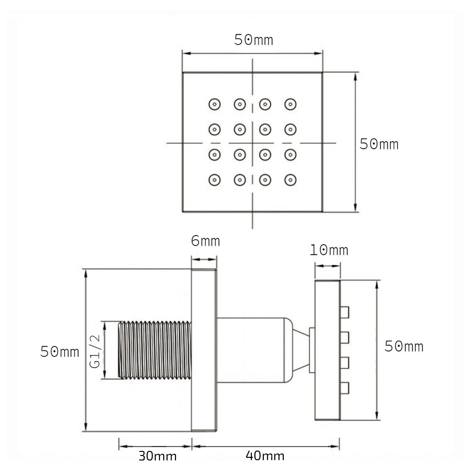 Rose Concealed Thermostatic Shower Mixer Abs Head & Power Massage Jet Set