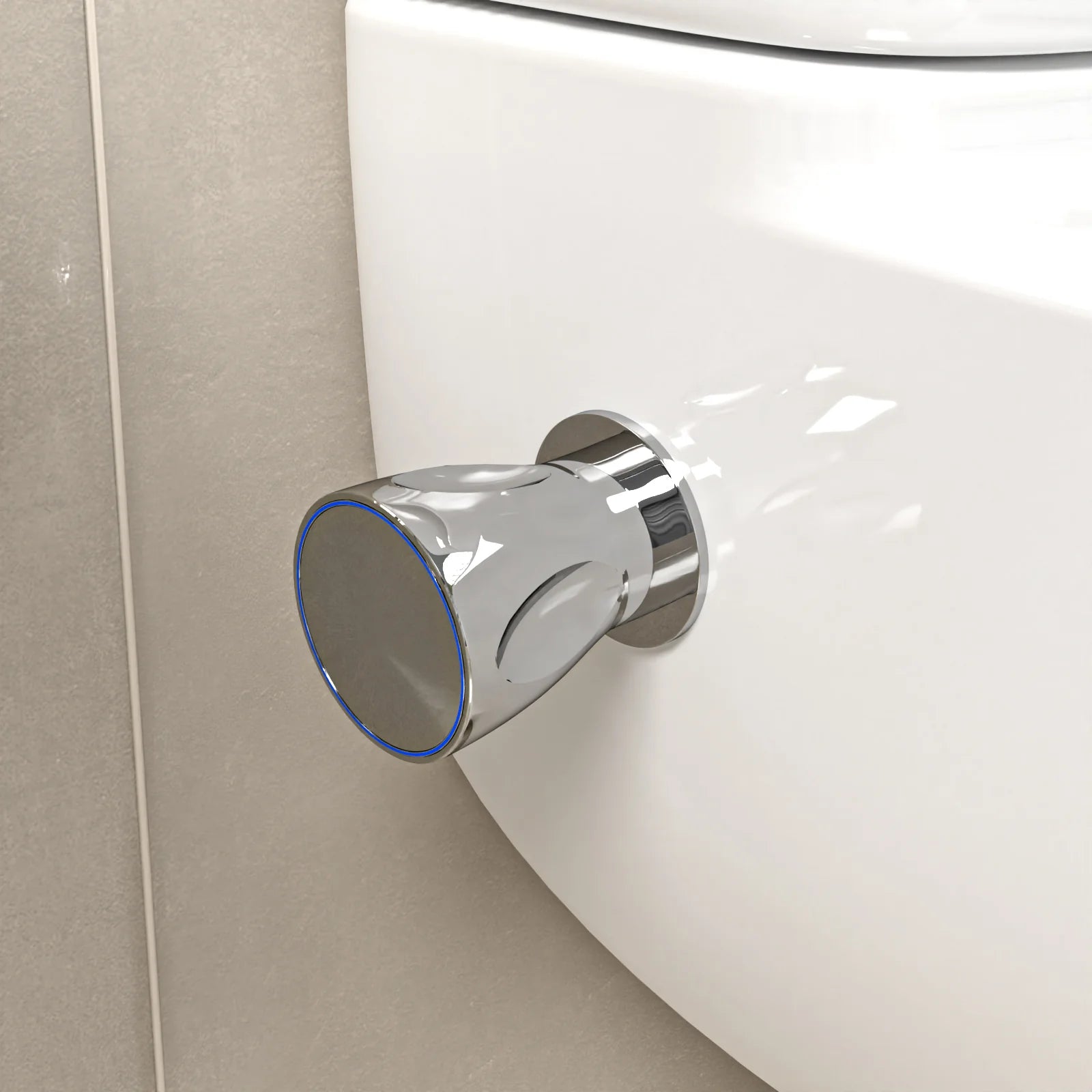 Square Rimless Close Coupled Toilet Pan with Integrated Bidet