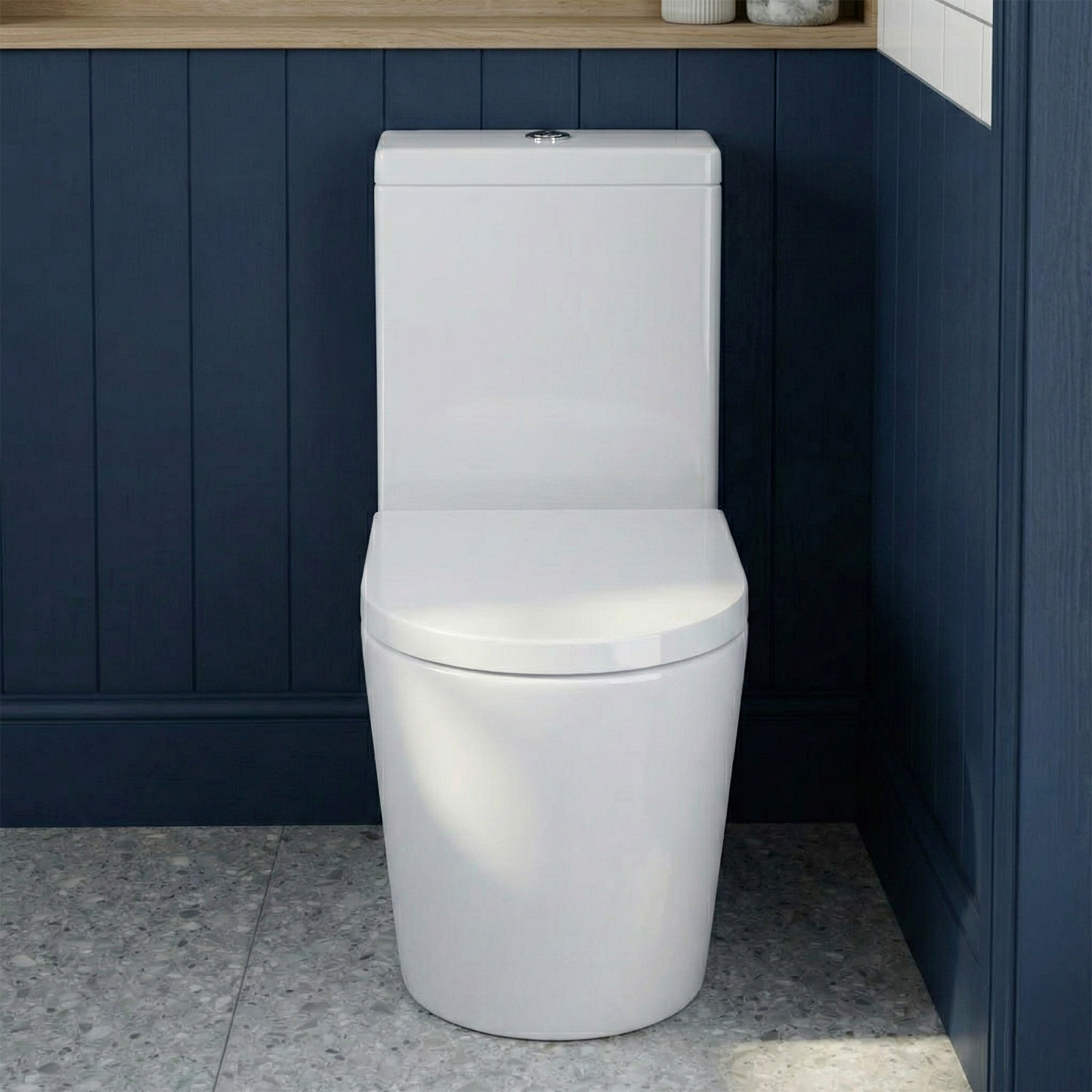 Nanuya Cloakroom 400mm Matte Grey Freestanding Vanity Basin Unit & Close Coupled Toilet with Soft Close Seat