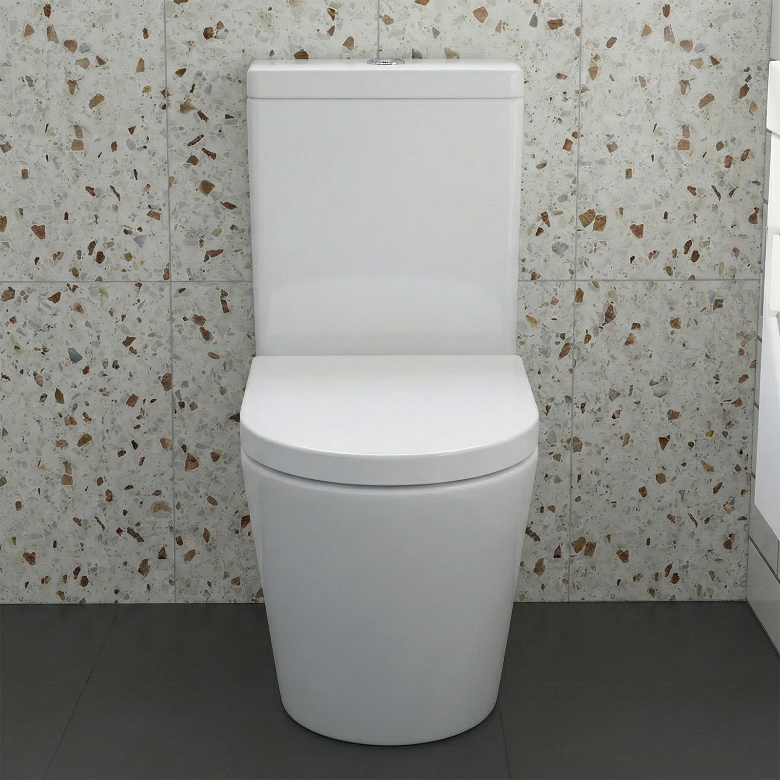 Nanuya Cloakroom 400mm White Wall Hung Vanity Basin Unit & Close Coupled Toilet with Soft Close Seat