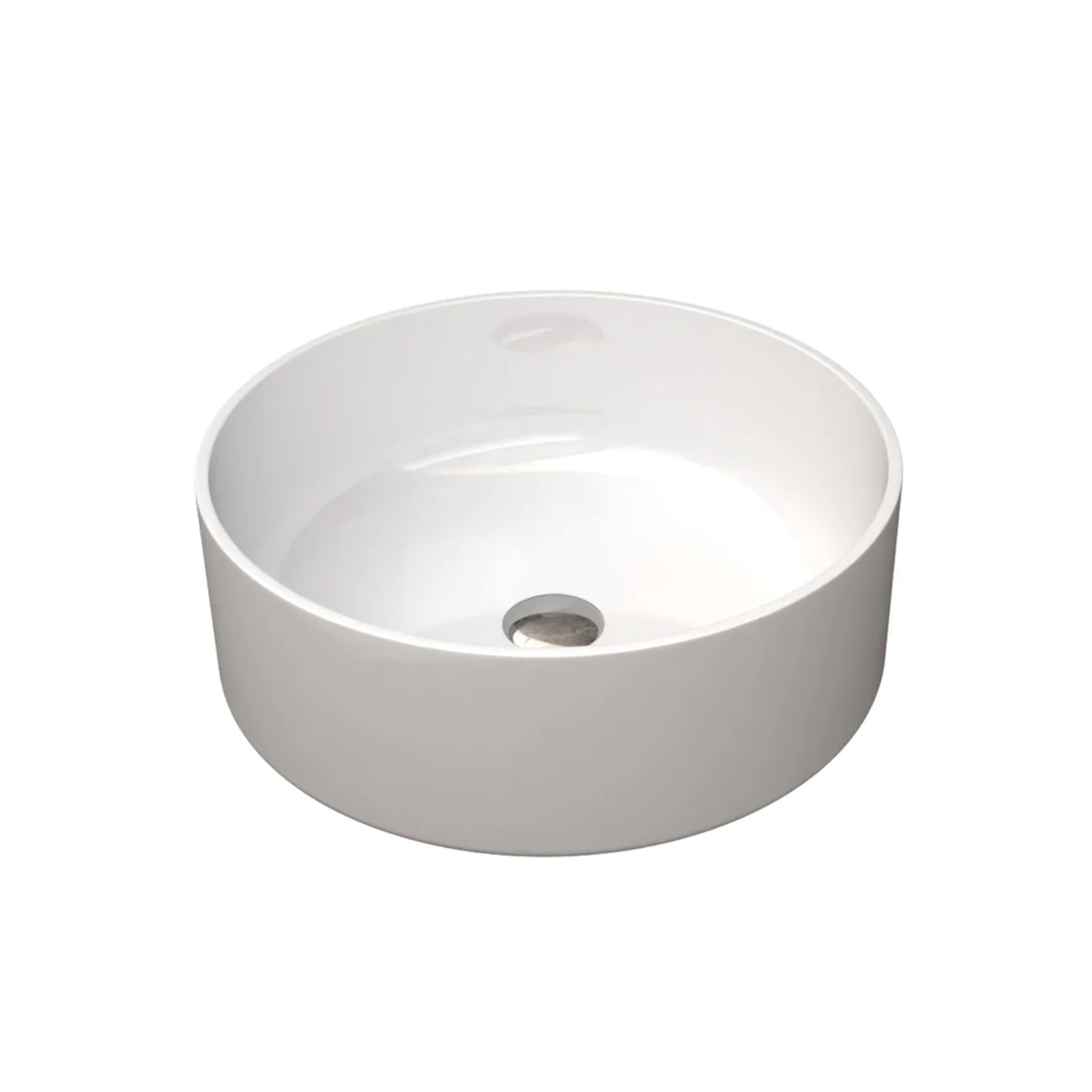 Merton 800mm Gloss White Freestanding Vanity Unit with Worktop and 360mm White Round Countertop Basin