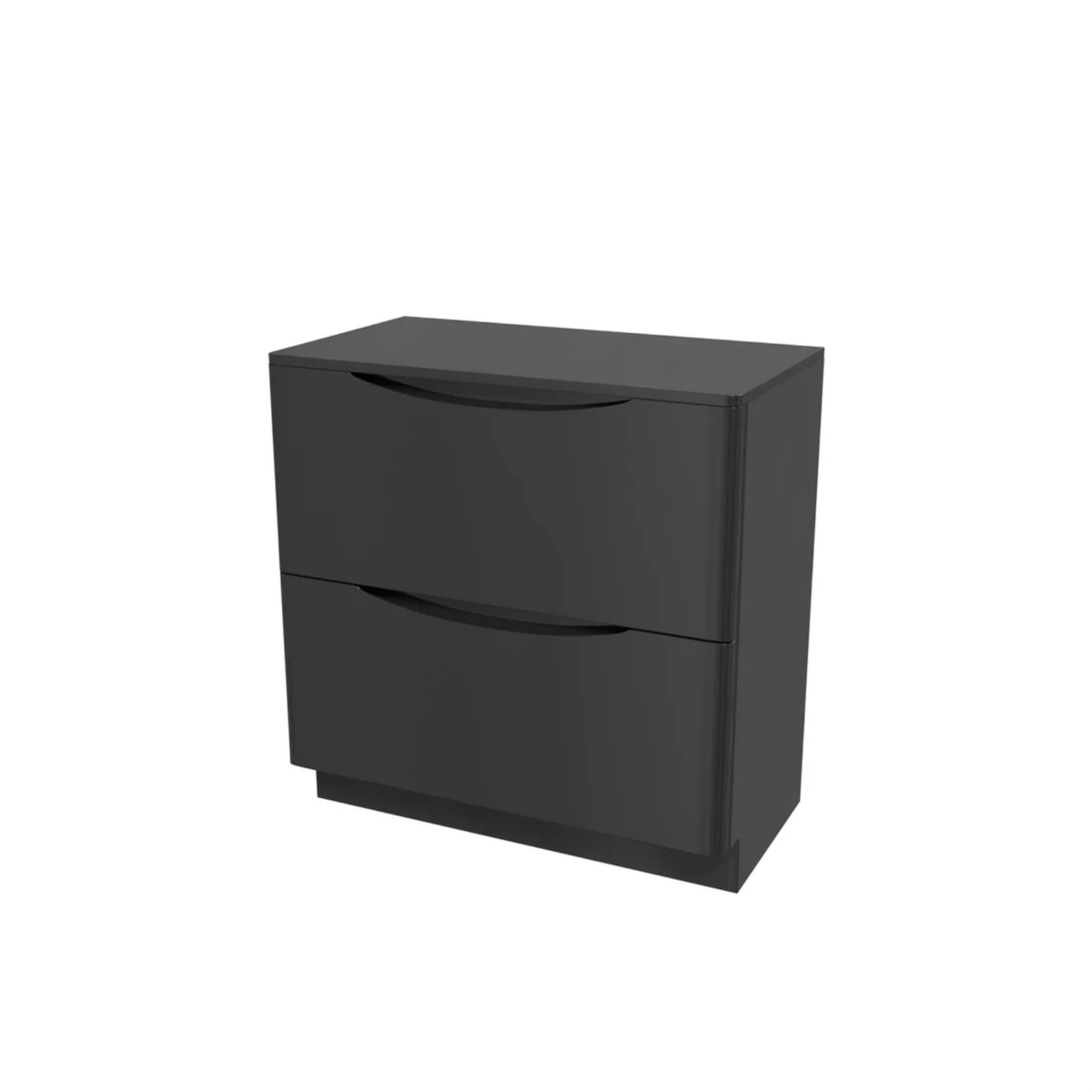 Merton Grey 800mm Wall Hung Countertop Vanity with 410mm Matte Black Oval Basin