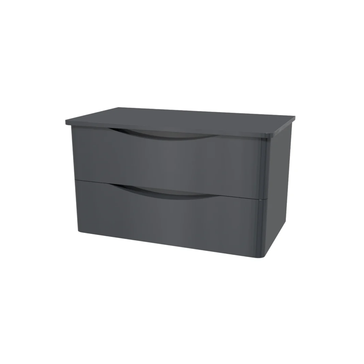 Merton Grey 800mm Wall Hung Countertop Vanity with 410mm White Oval Basin