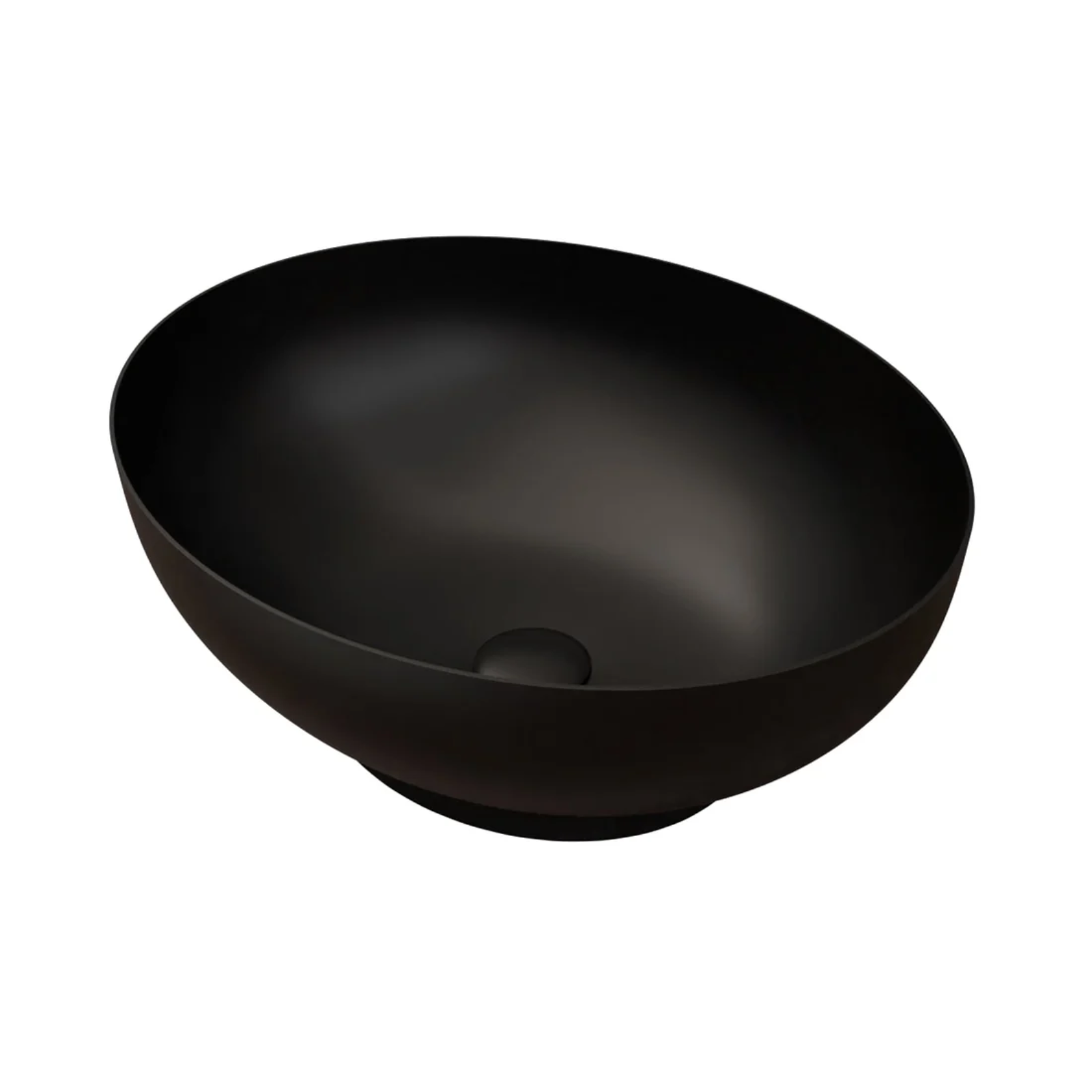 Merton 800mm White Wall Hung Vanity with Worktop and 410mm Matte Black Oval Countertop Basin