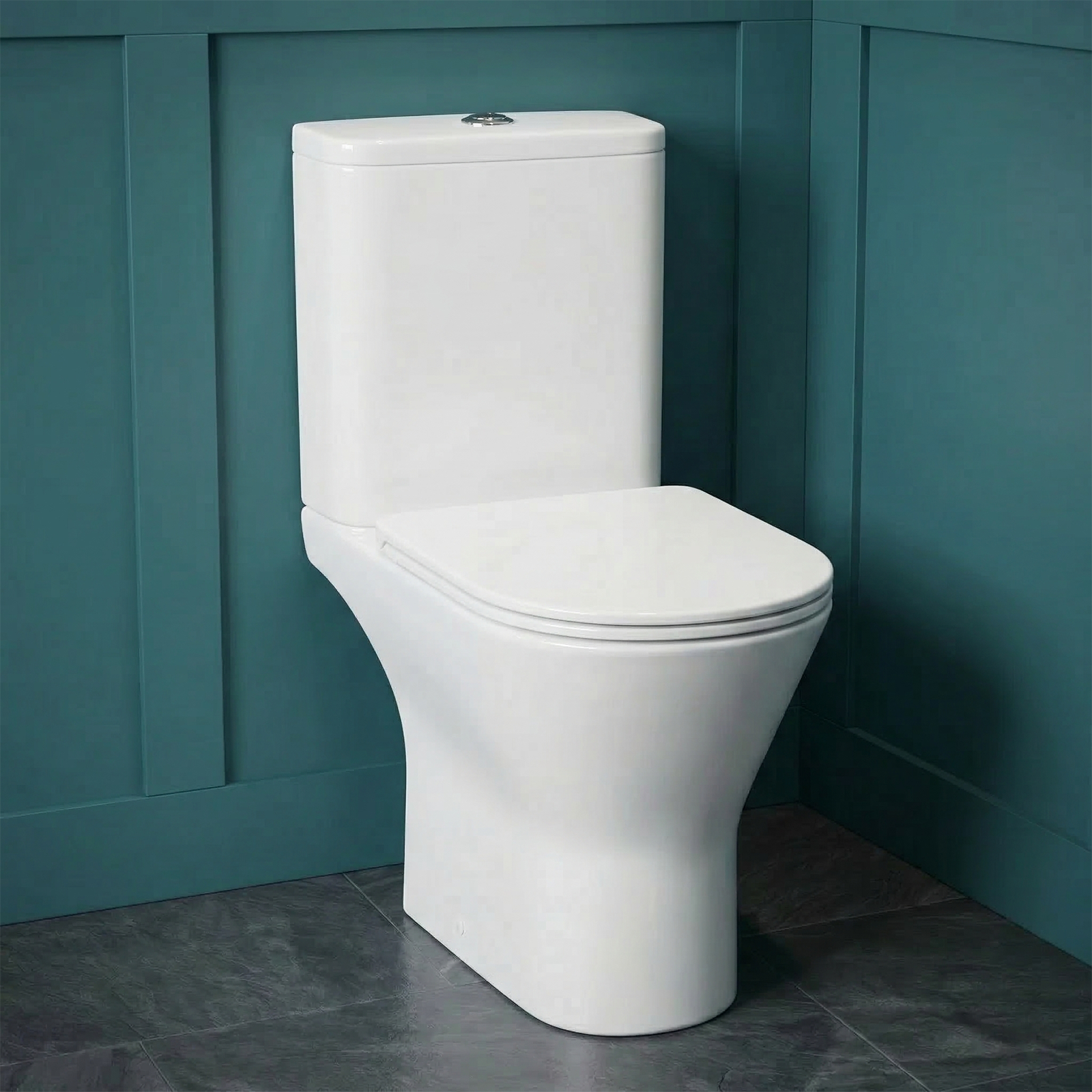 Alexa Cloakroom Rimless Close Coupled Toilet & 400mm Wall Hung Left Hand Rectangular Basin