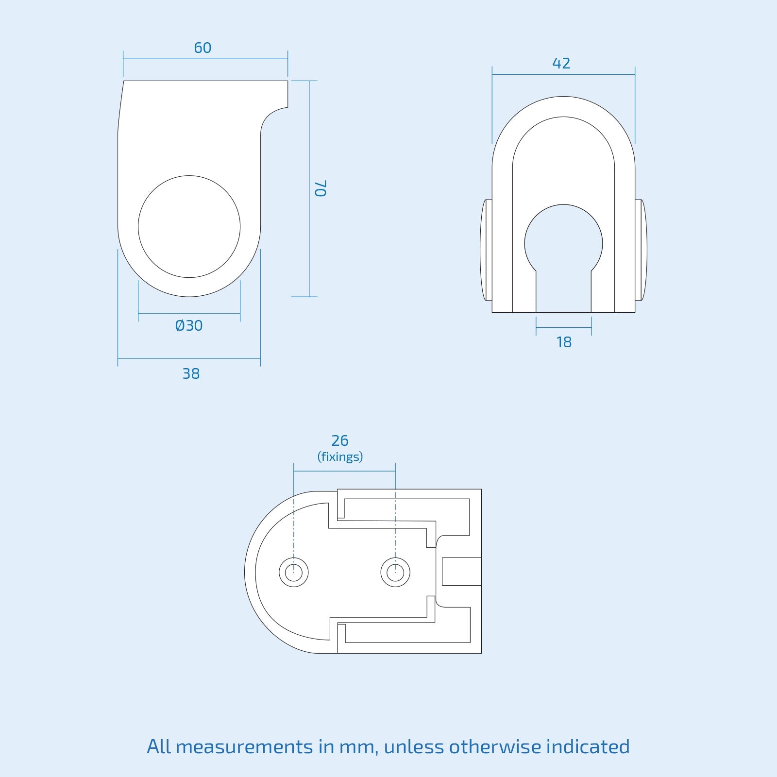 Round Handheld Shower Head, Shower Hose and Wall Mount Holder
