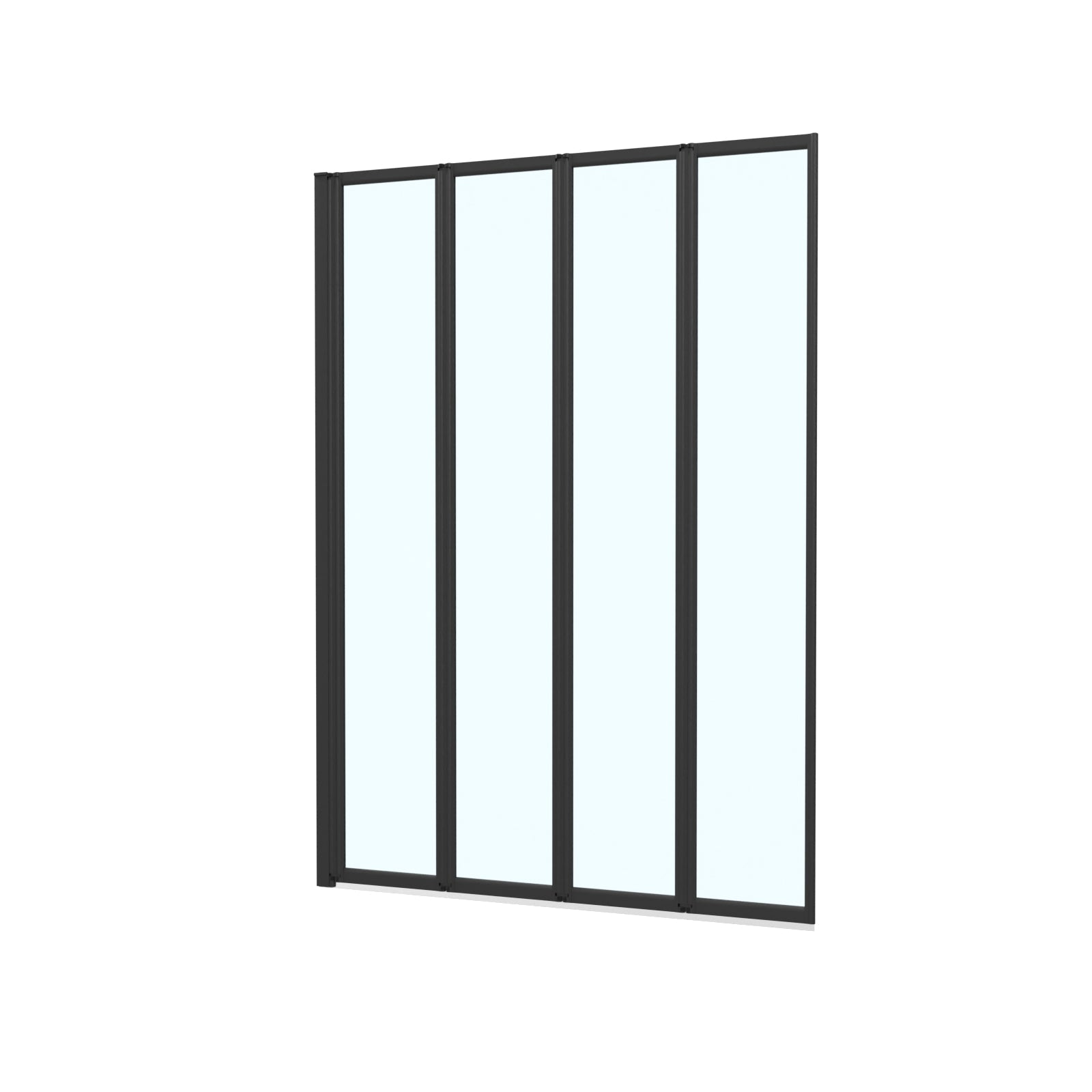 Parga 1000 x 1400 mm 4 Fold Door Bath Shower Screen Black Frame