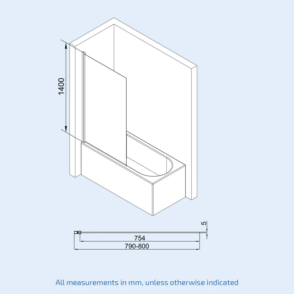 Louie 1500mm Bathtub with Bath Screen, 600mm Vanity & Close Coupled Toilet - Set with Matte Black Fittings