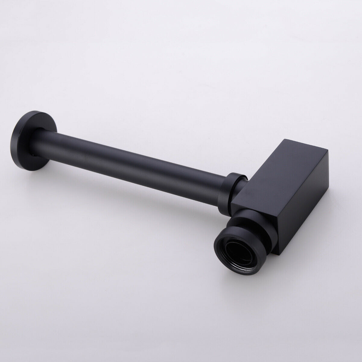 Square Bottle Trap & Outlet Pipe Bathroom Basin Sink Brass Matte Black