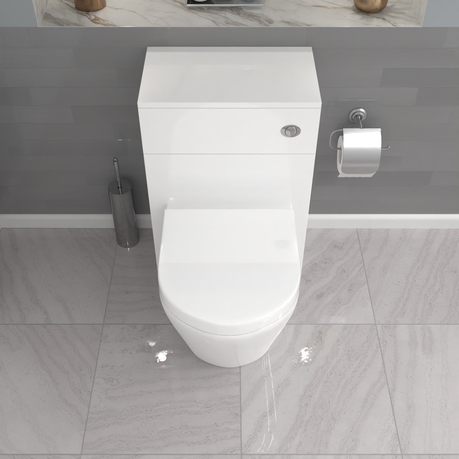 Ellen Ceramic Rimless Back To Wall Toilet 400x370mm with WC Unit