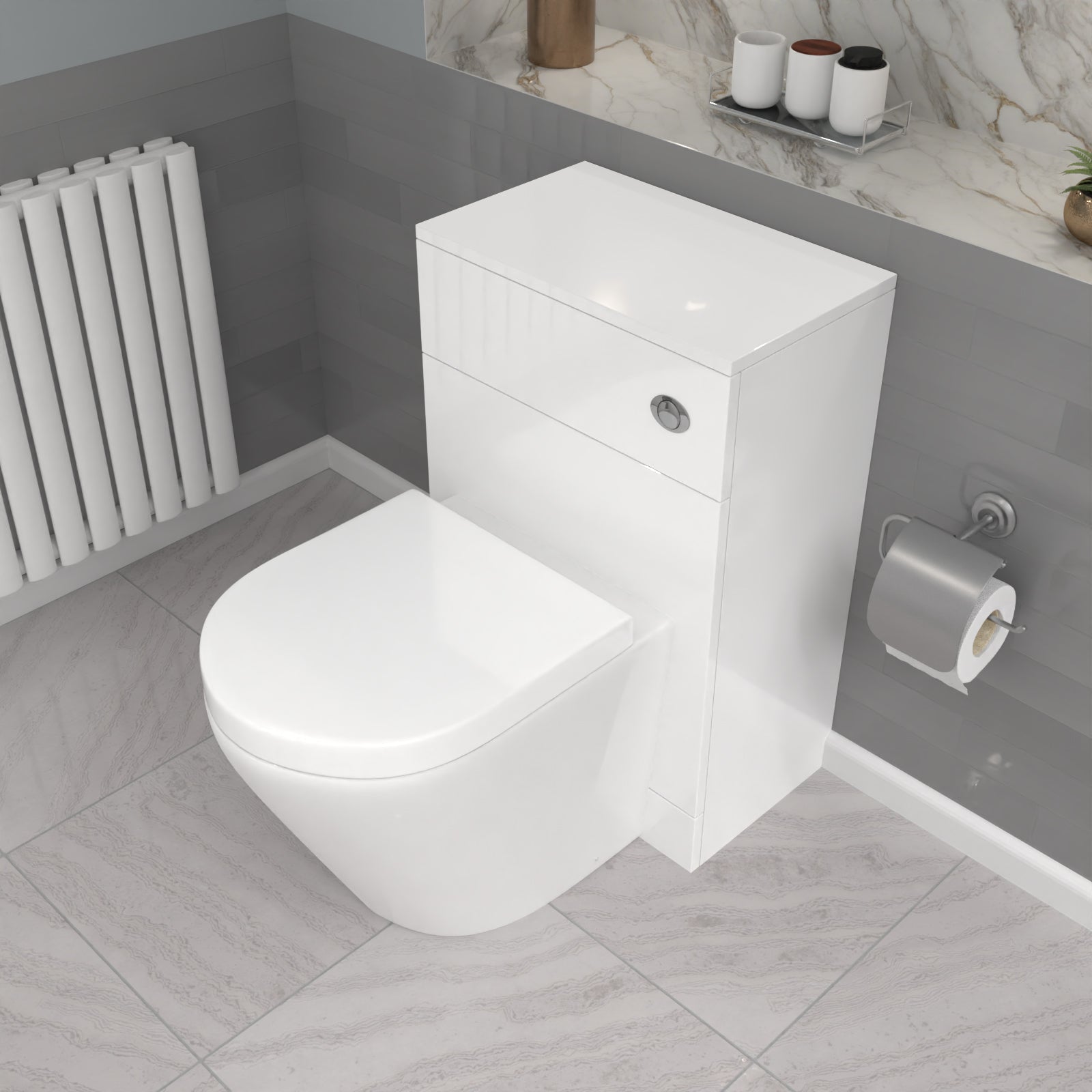 Ellen Ceramic Rimless Back To Wall Toilet 400x370mm with WC Unit