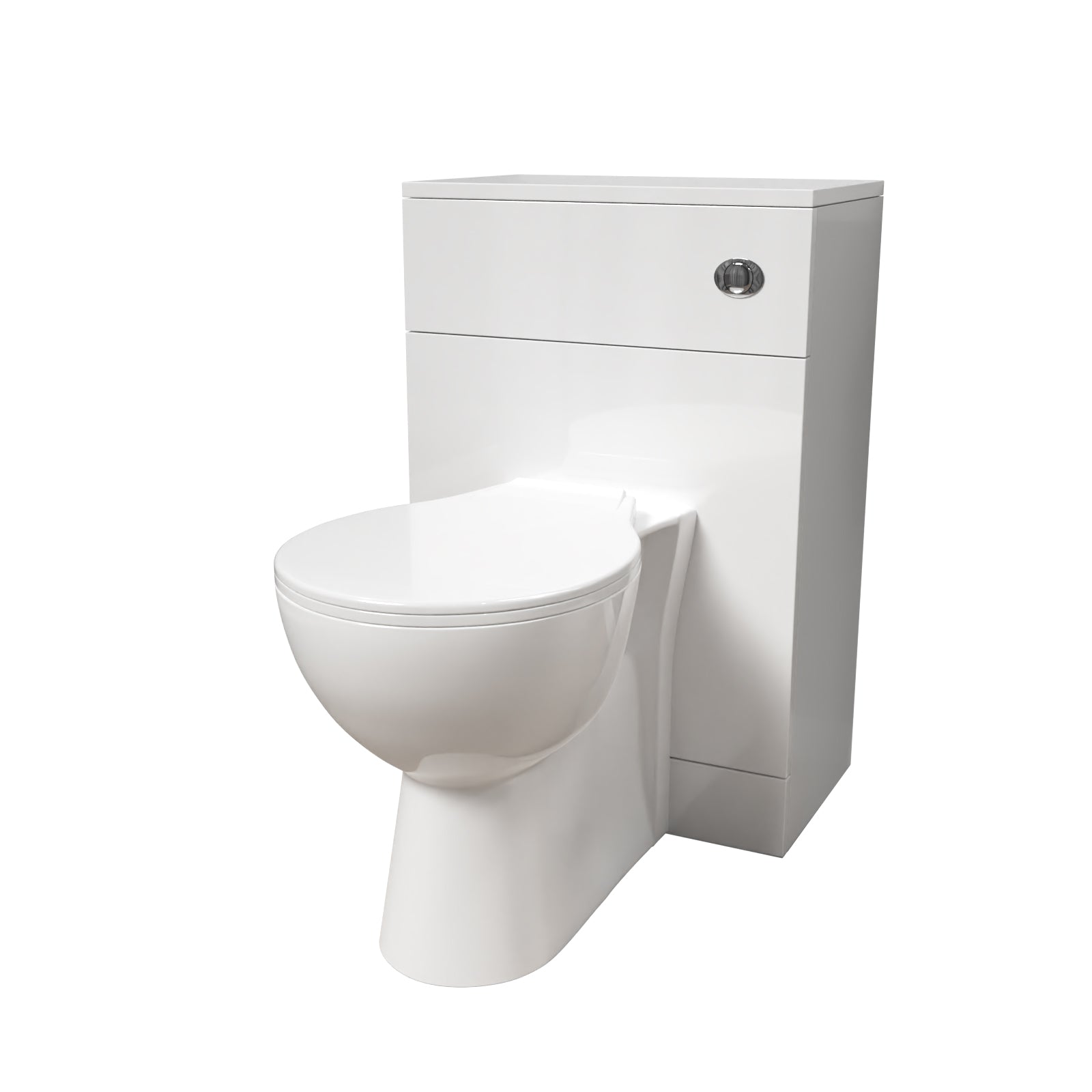 Linton 500mm Modern WC Unit & Ultra Standard Back To Wall Toilet With Cistern