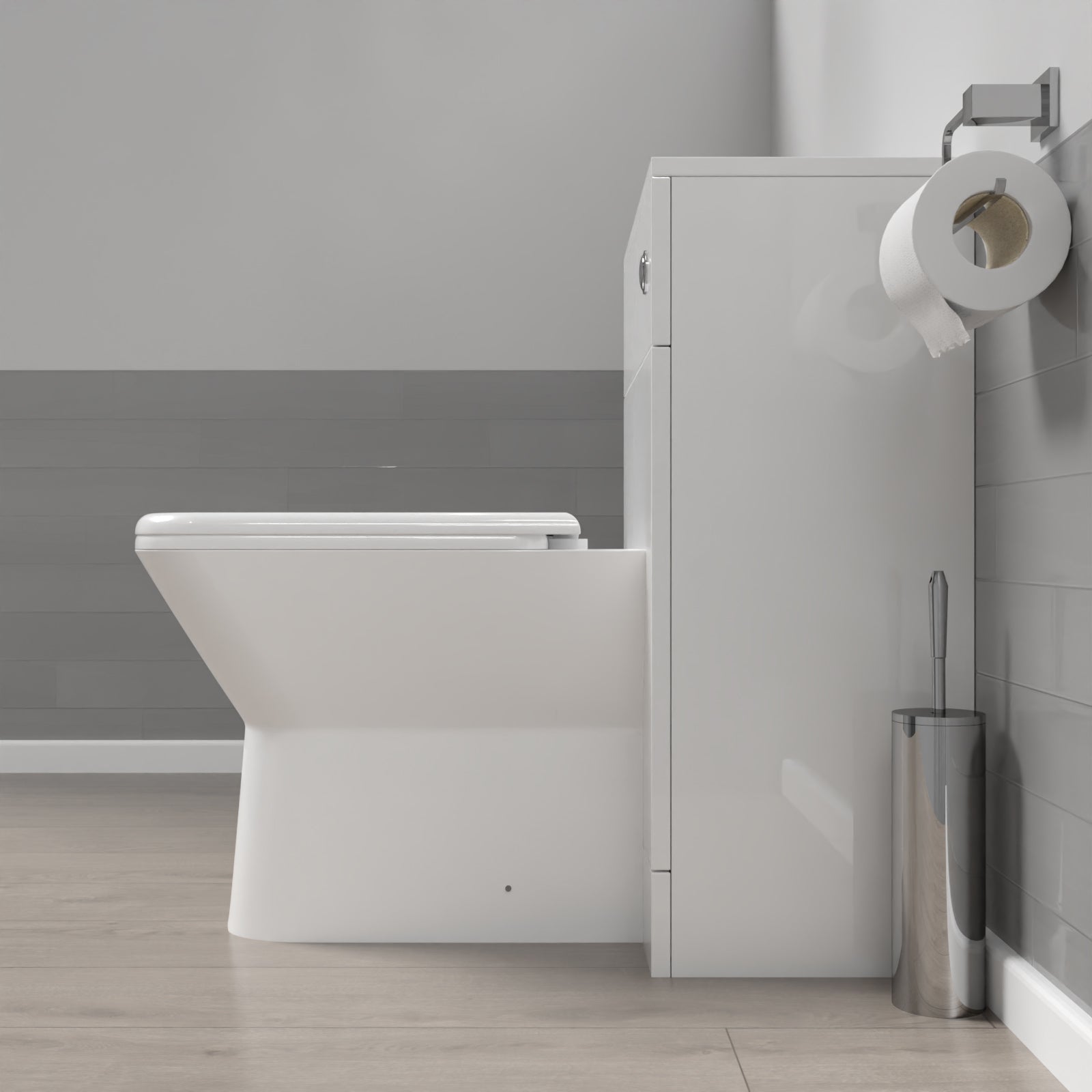Louis 500mm WC Unit & Rimless Square Back To Wall Toilet With Cistern