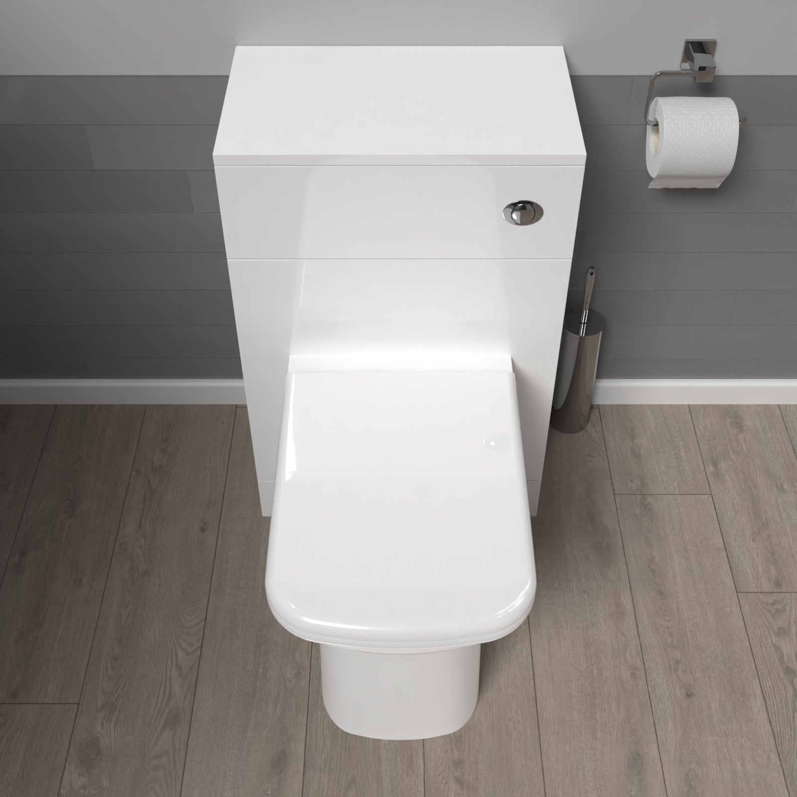 Louis 500mm WC Unit & Rimless Square Back To Wall Toilet With Cistern